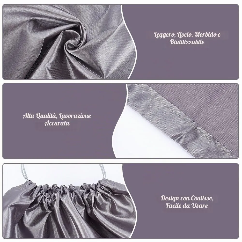 NBEADS 12 pz Sacchetti per La Polvere, Portaoggetti In Finta Seta, Borse Da Viaggio Portatili In Tessuto con Coulisse per Scarpe Stivali, 39.7x50 cm, Grigio - immagine 5