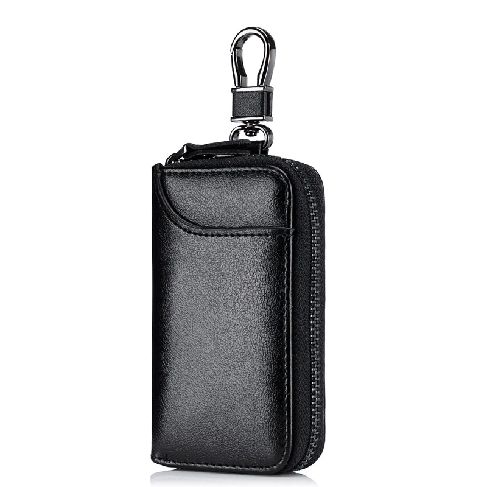 LTLSZRN Portachiavi in Pelle, Raccoglitore Chiave multifunzione,Borse universali per auto portachiavi per uomo donna,Tasche e Ganci, portafoglio portachiavi Impermeabile (nero) - immagine 1
