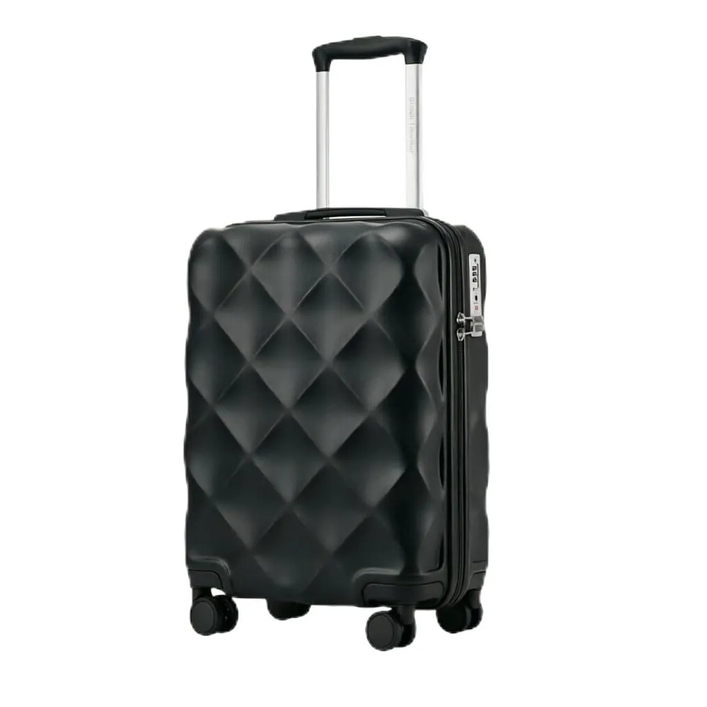 British Traveller Valigia 54CM Rigida ABS+PC 4 Ruote TSA Nero - immagine 1