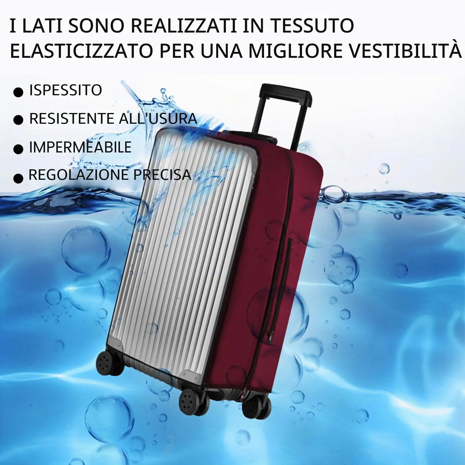 Veki Custodia Protettiva Valigia da Viaggio, Coprivaligia Trasparente, Anti-Polvere Copertura, Copri Valigia Impermeabile, Antigraffio Protettore di Bagagli Luggage Cover (Rosso, 26 Pollici) - immagine 3