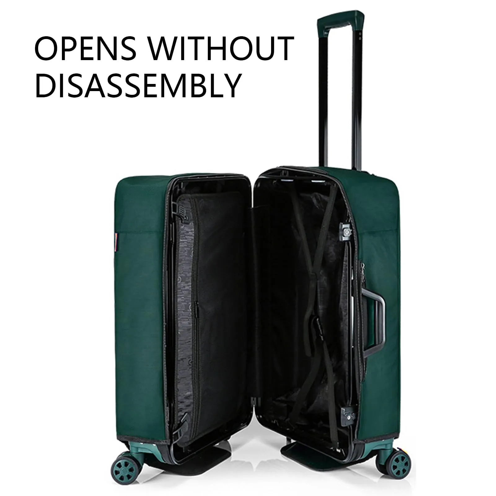 Veki Custodia Protettiva Valigia da Viaggio, Coprivaligia Trasparente, Anti-Polvere Copertura, Copri Valigia Impermeabile, Antigraffio Protettore di Bagagli Luggage Cover (Verde Scuro, 22 Pollici) - immagine 2