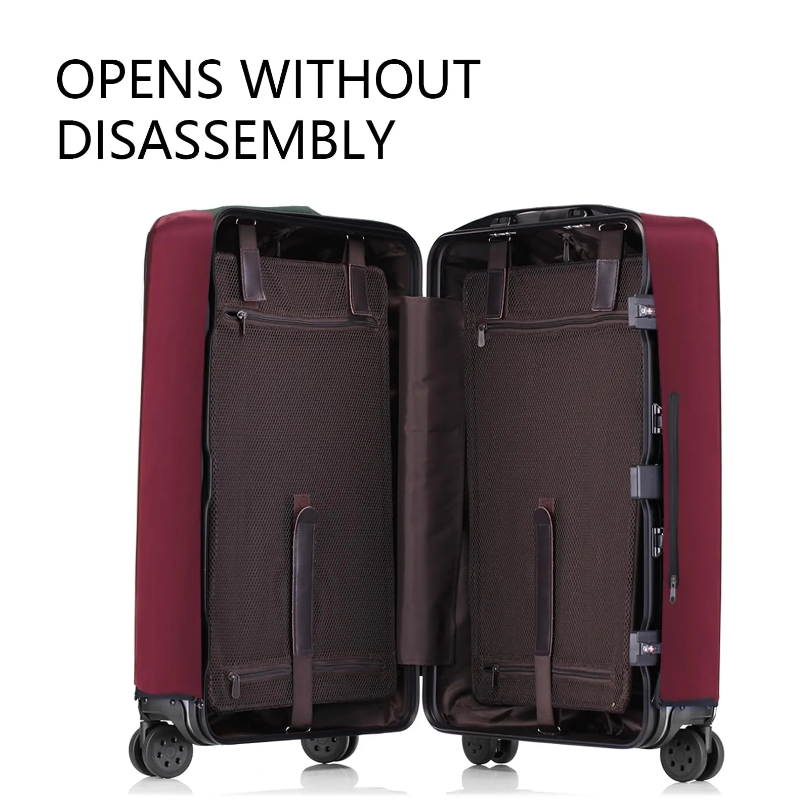 Veki Custodia Protettiva Valigia da Viaggio, Coprivaligia Trasparente, Anti-Polvere Copertura, Copri Valigia Impermeabile, Antigraffio Protettore di Bagagli Luggage Cover (Rosso, 30 Pollici) - immagine 2