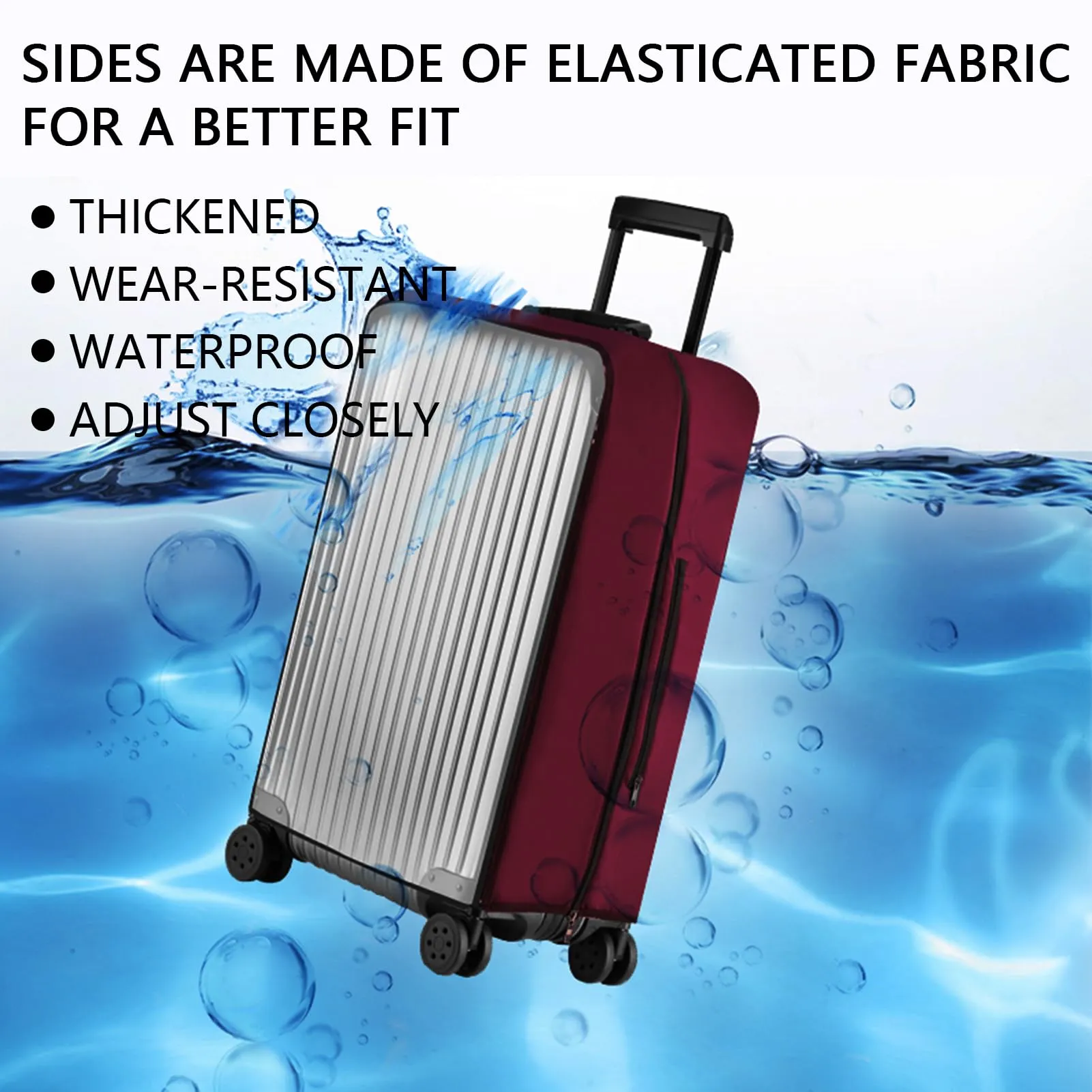Veki Custodia Protettiva Valigia da Viaggio, Coprivaligia Trasparente, Anti-Polvere Copertura, Copri Valigia Impermeabile, Antigraffio Protettore di Bagagli Luggage Cover (Rosso, 30 Pollici) - immagine 3