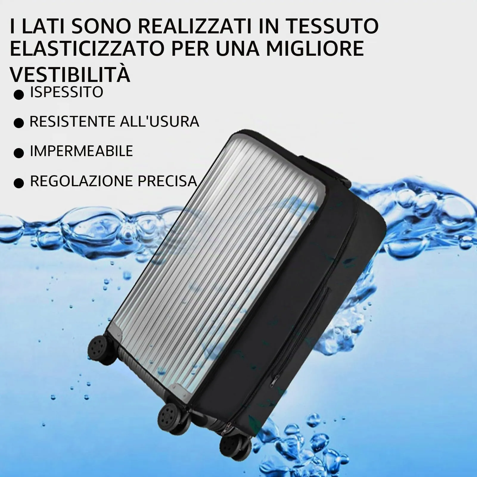 Veki Custodia Protettiva Valigia da Viaggio, Coprivaligia Trasparente, Anti-Polvere Copertura, Copri Valigia Impermeabile, Antigraffio Protettore di Bagagli Luggage Cover (Nero, 30 Pollici) - immagine 3