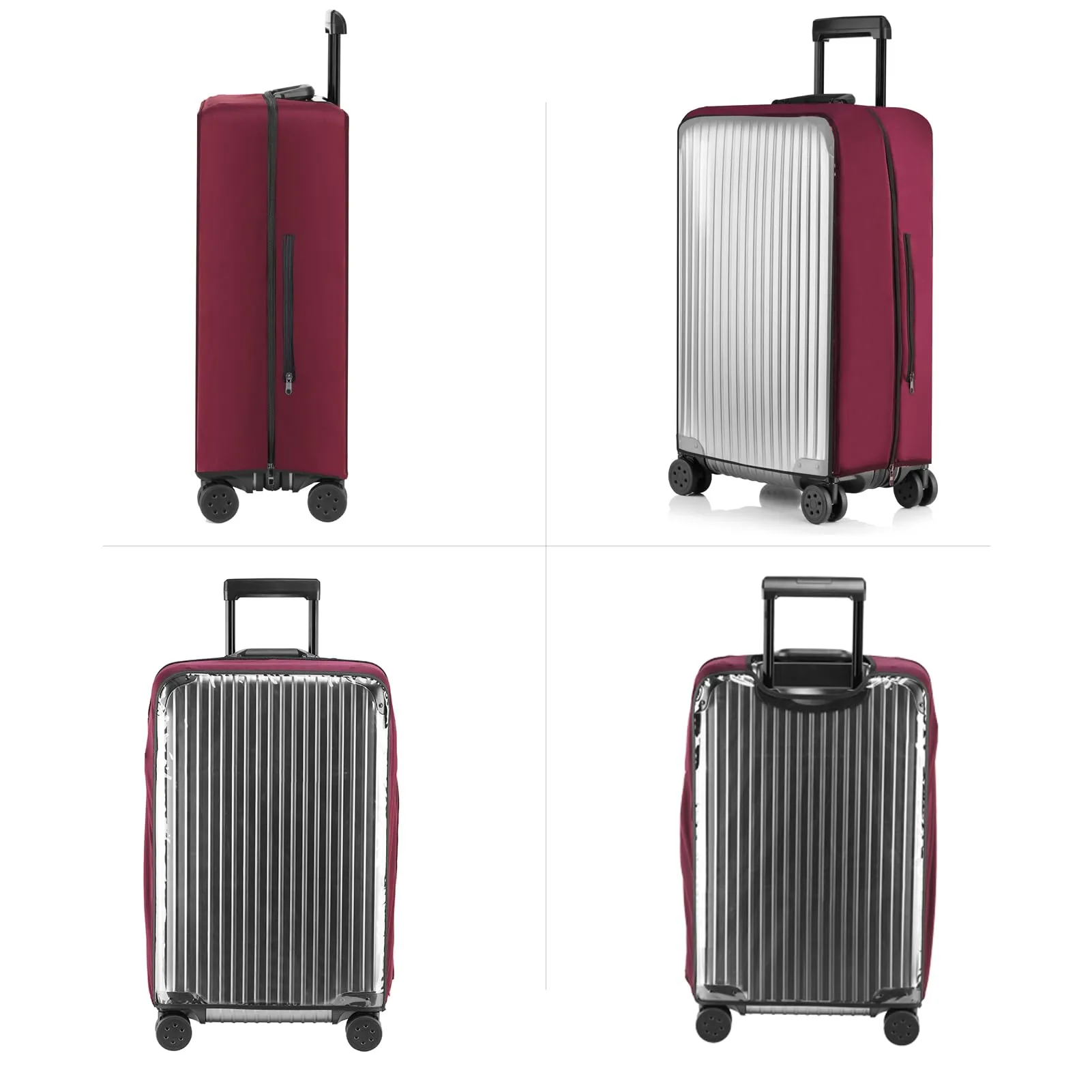 Veki Custodia Protettiva Valigia da Viaggio, Coprivaligia Trasparente, Anti-Polvere Copertura, Copri Valigia Impermeabile, Antigraffio Protettore di Bagagli Luggage Cover (Rosso, 28 Pollici) - immagine 4