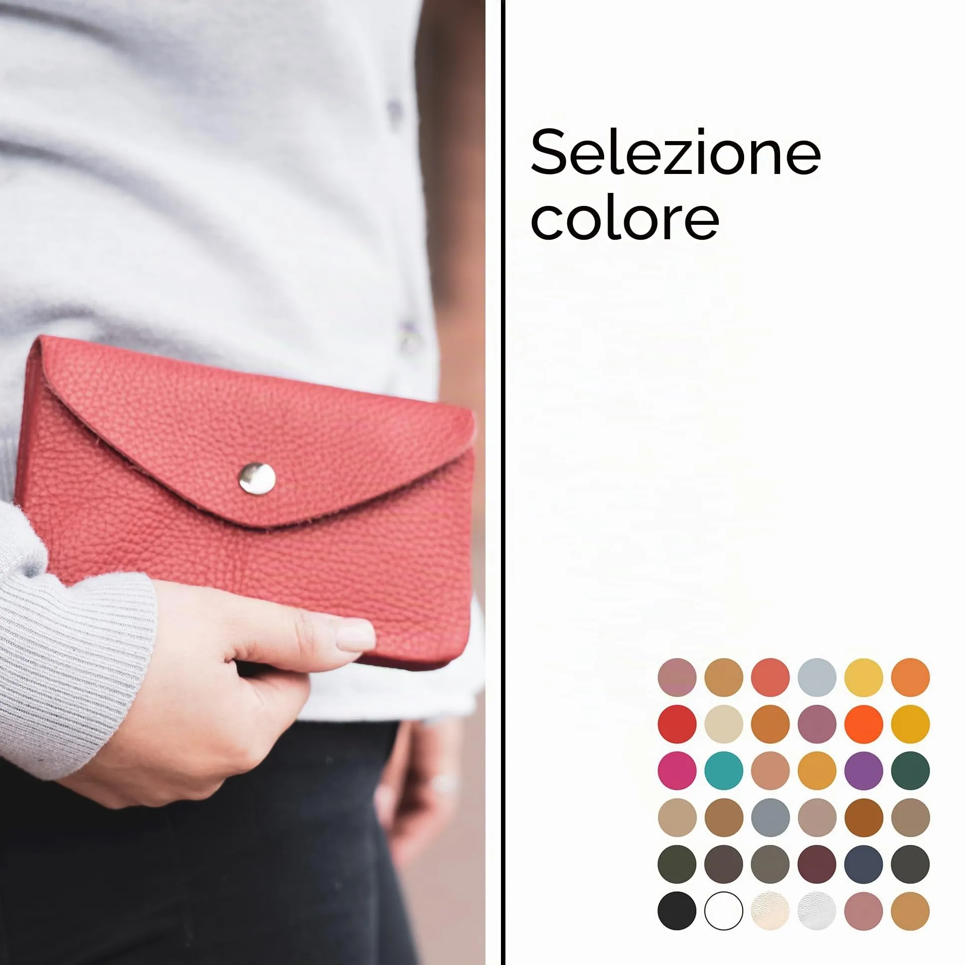 Modamoda de P11 Portafoglio Donna Pelle Medio Handmade in Italy, Blu Turchese Metallizzato, Piccolo Portamonete Leggero - immagine 5
