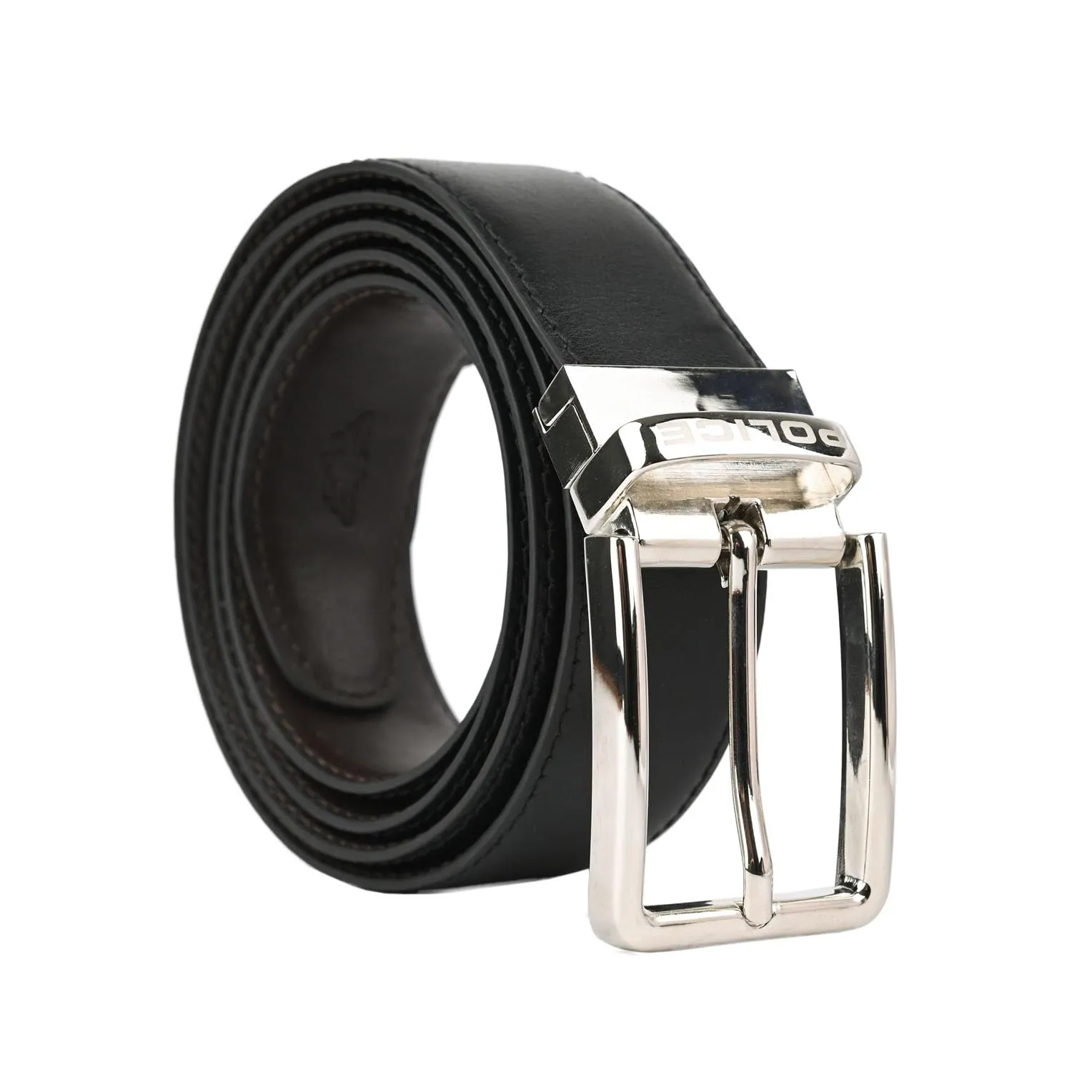 Police Cofanetto Regalo Uomo, Set Portafoglio Classico e Cintura Reversibile, Vera Pelle Nero/Marrone, Accorciabile - immagine 5