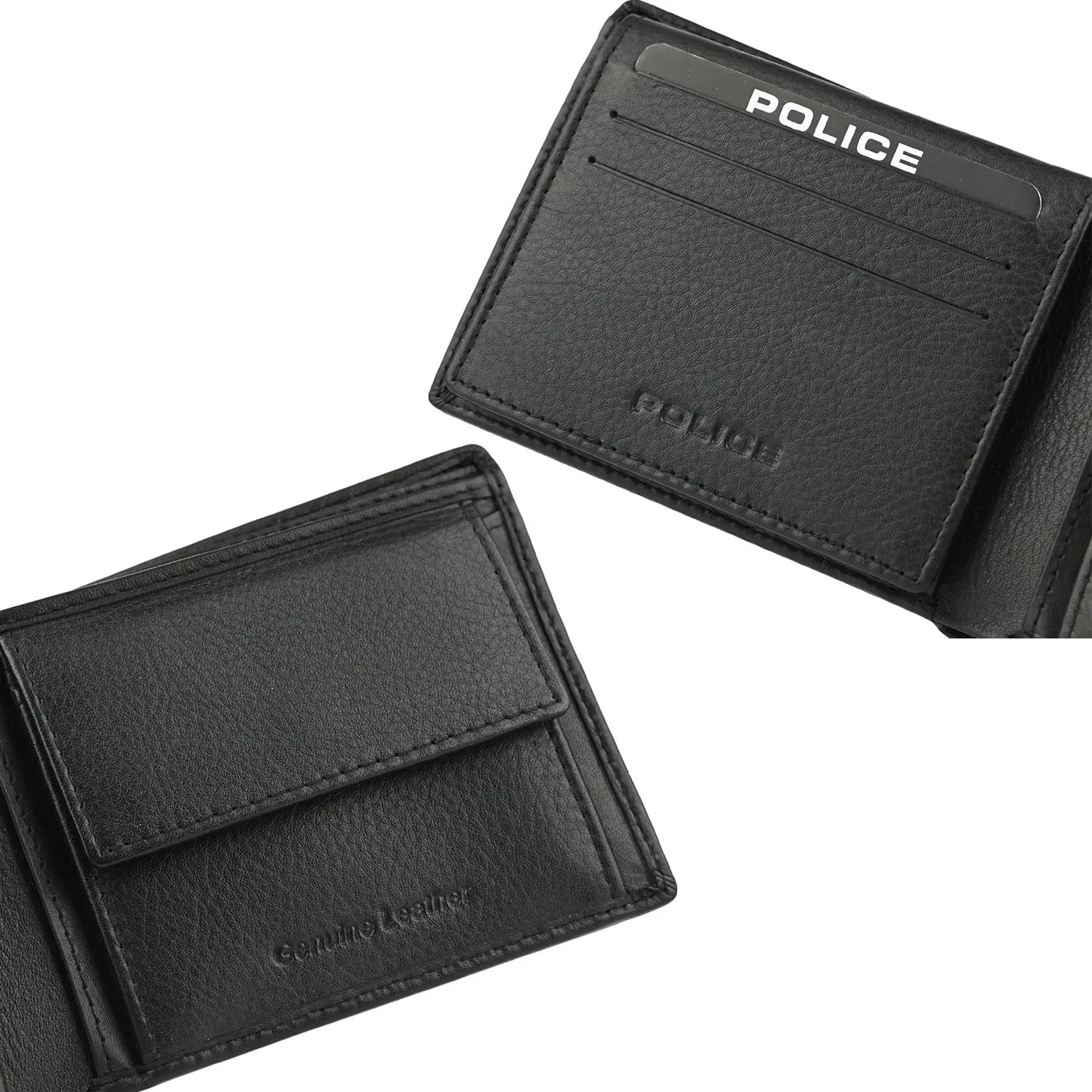 Police Cofanetto Regalo Uomo, Set Portafoglio Classico e Cintura Reversibile, Vera Pelle Nero/Marrone, Accorciabile - immagine 8