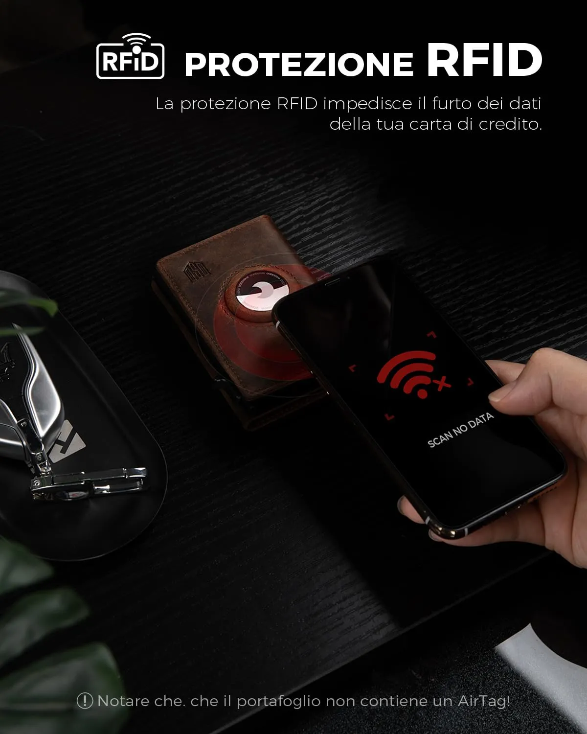 DODENSHA Airtag Wallet Portafoglio da uomo Smart Airtag con scomparto per monete, protezione RFID e capacità per oltre 10 carte di credito, design MagSnap (Marrone rossastro) - immagine 5