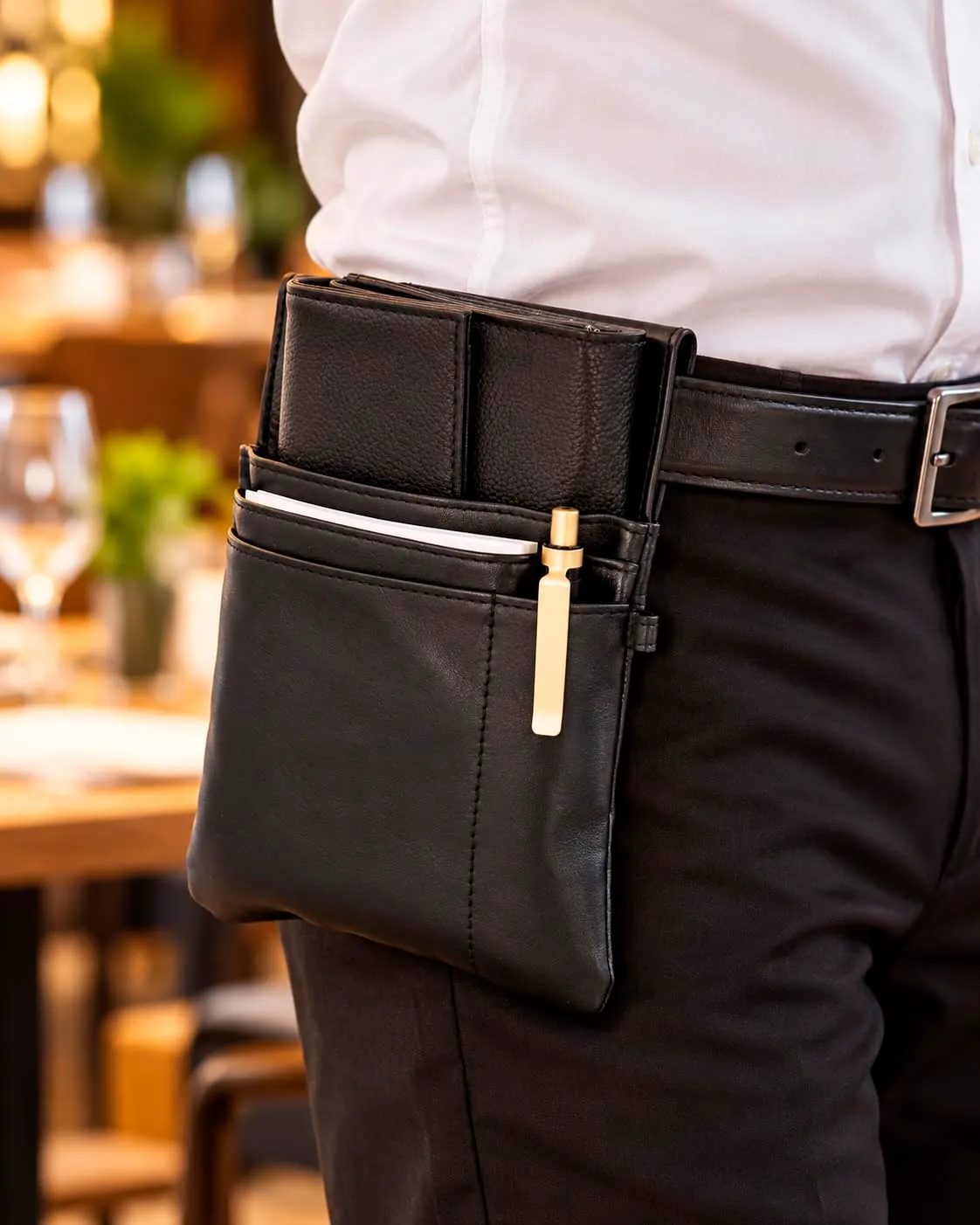 J.JONES - Set 2 Pezzi Portafoglio Cameriere in Pelle con Custodia Cintura - immagine 3