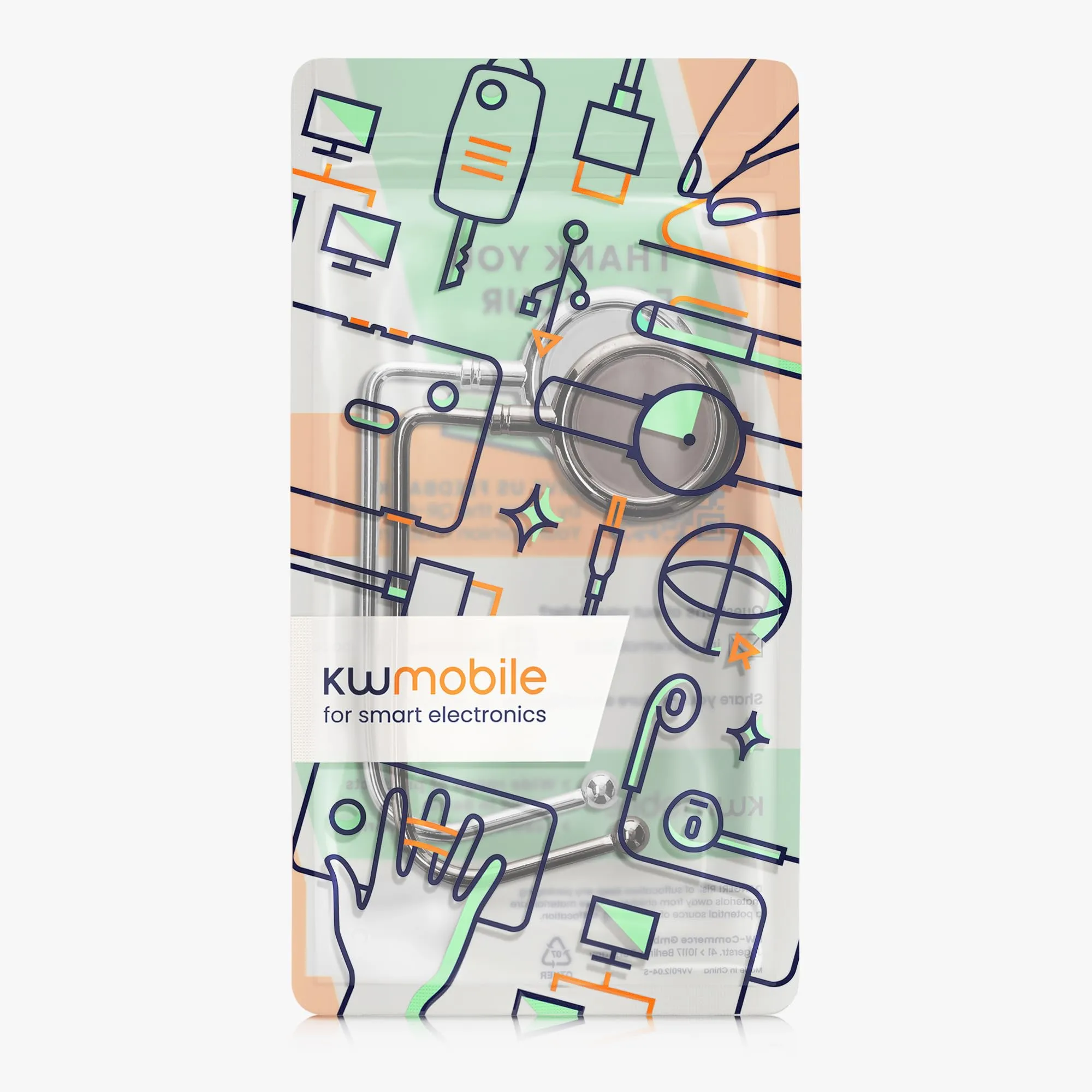kwmobile 2x Gancio Borsa da Tavolo - Appendi Borsa in Alluminio Antiscivolo Antigraffio - Set Appendiborsa per Tavoli e Scrivanie max. 3kg - nero/argento - immagine 6