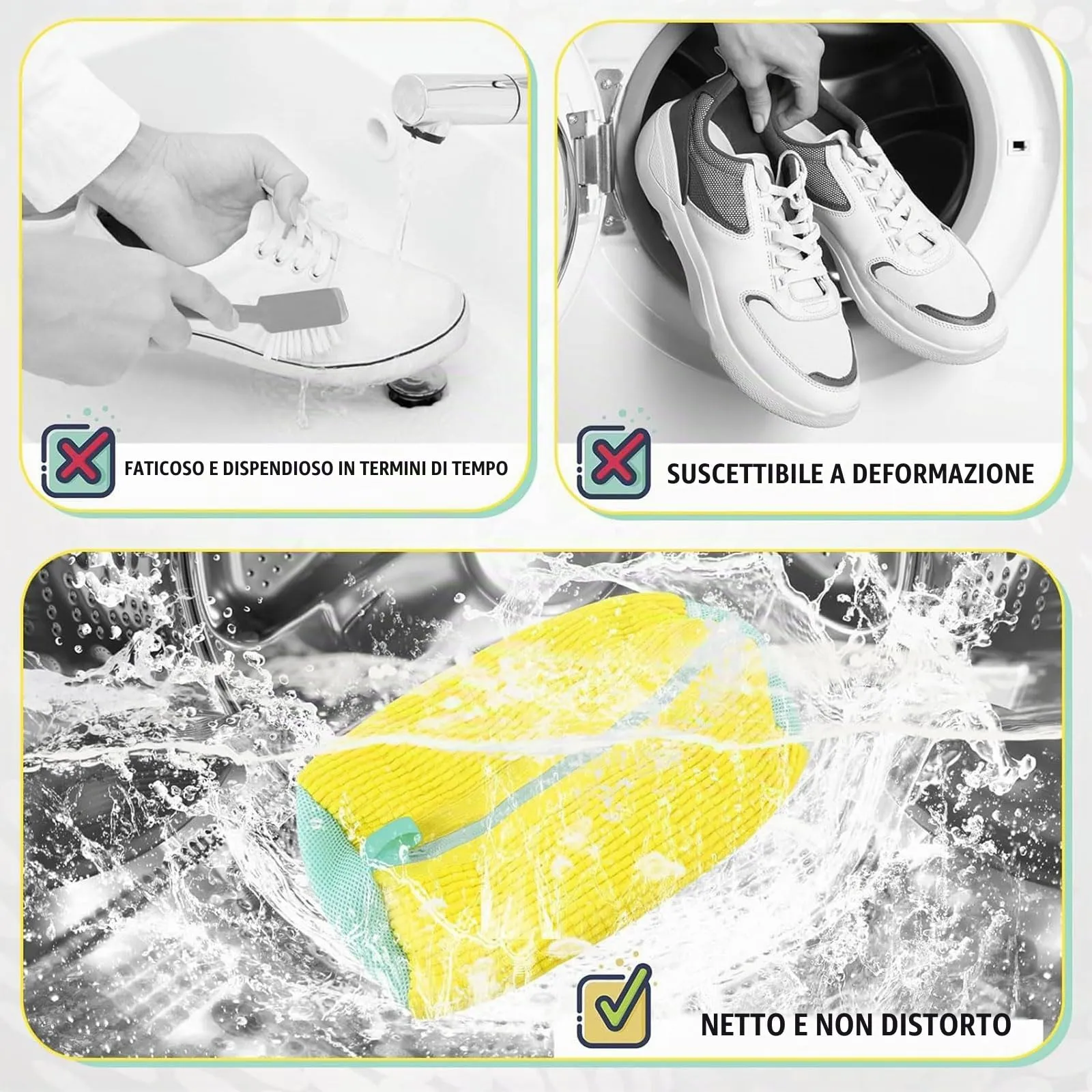 Sacchetto Di Lavaggio Per Scarpe, Sacchetto Per Scarpe, Con Cerniera, Riutilizzabile - immagine 5