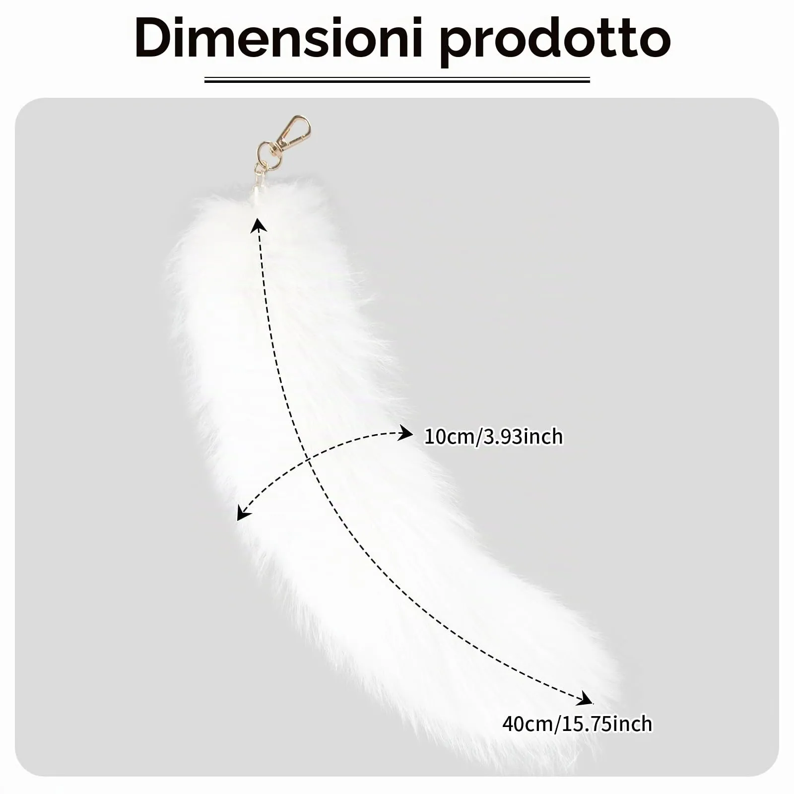 hbbhml Coda di gatto in pelliccia sintetica per costumi di Halloween, bianco, One Size - immagine 4