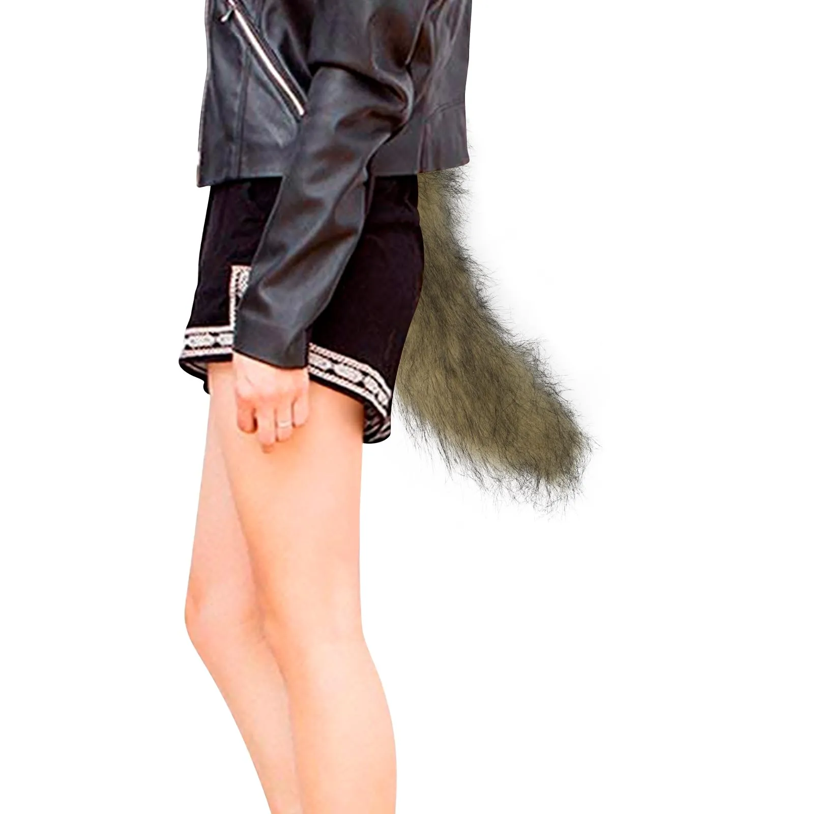 hbbhml Coda di gatto in pelliccia sintetica per costumi di Halloween, Caohuang, One Size - immagine 2