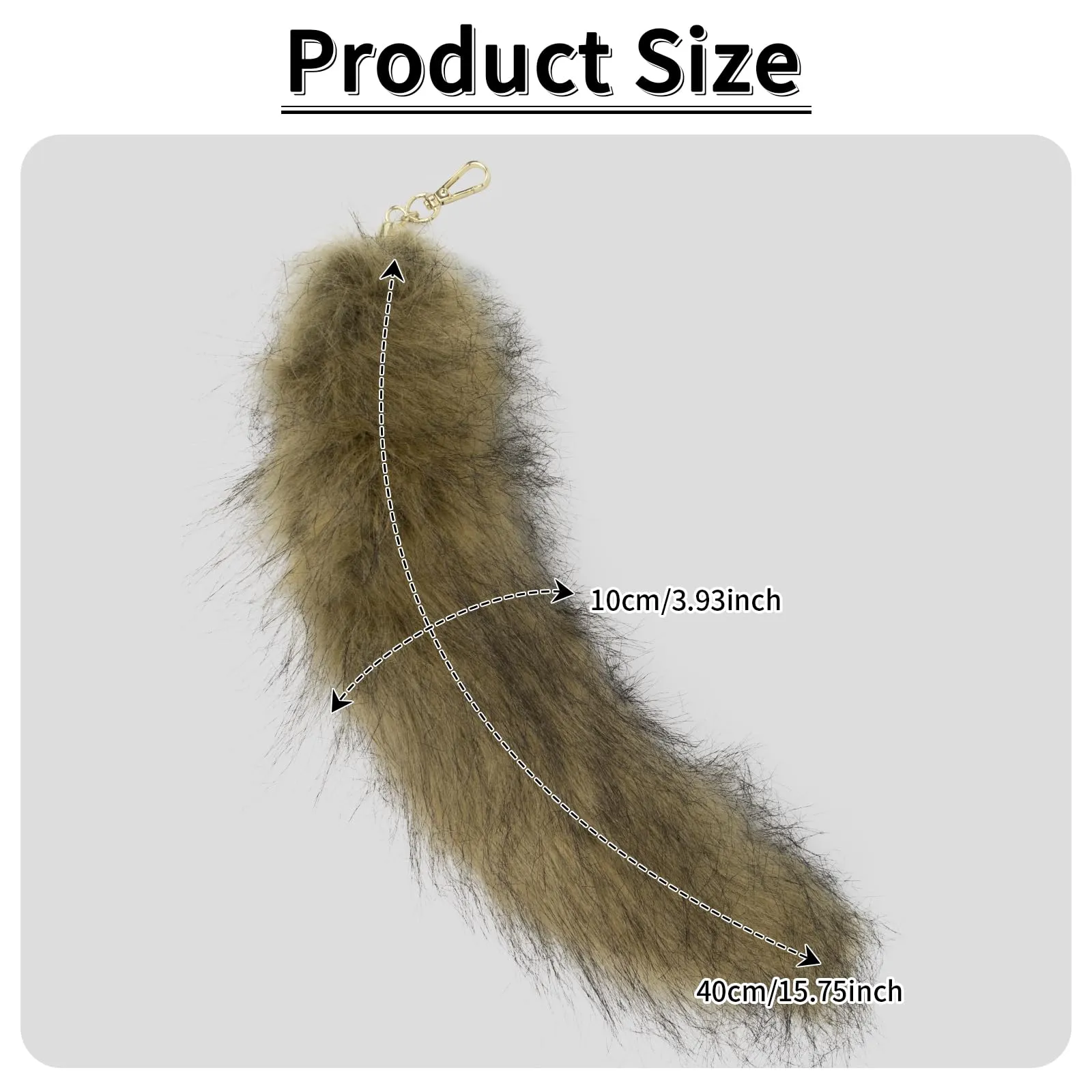 hbbhml Coda di gatto in pelliccia sintetica per costumi di Halloween, Caohuang, One Size - immagine 3