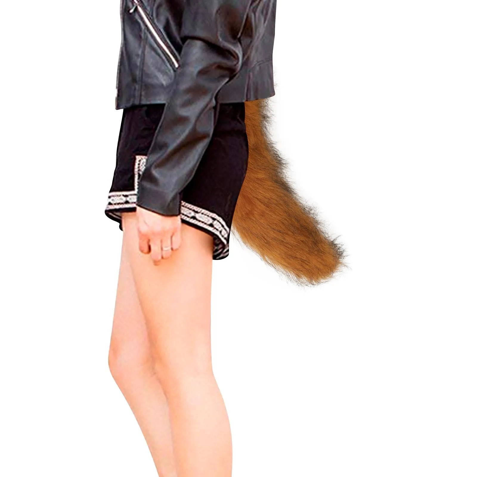 hbbhml Coda di gatto in pelliccia sintetica per costumi di Halloween, Caohuang, One Size - immagine 7