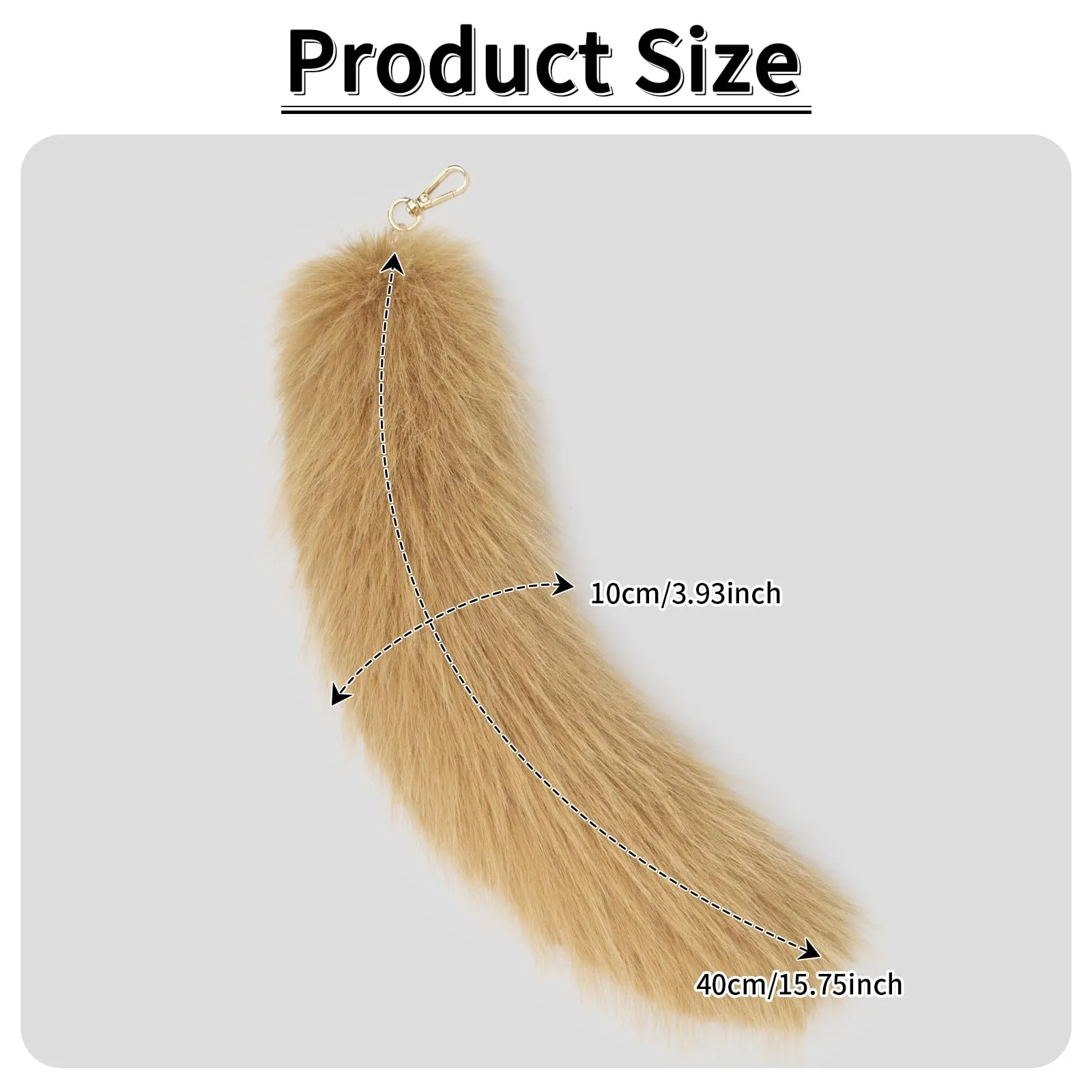 hbbhml Coda di gatto in pelliccia sintetica per costumi di Halloween, Tuose, One Size - immagine 3