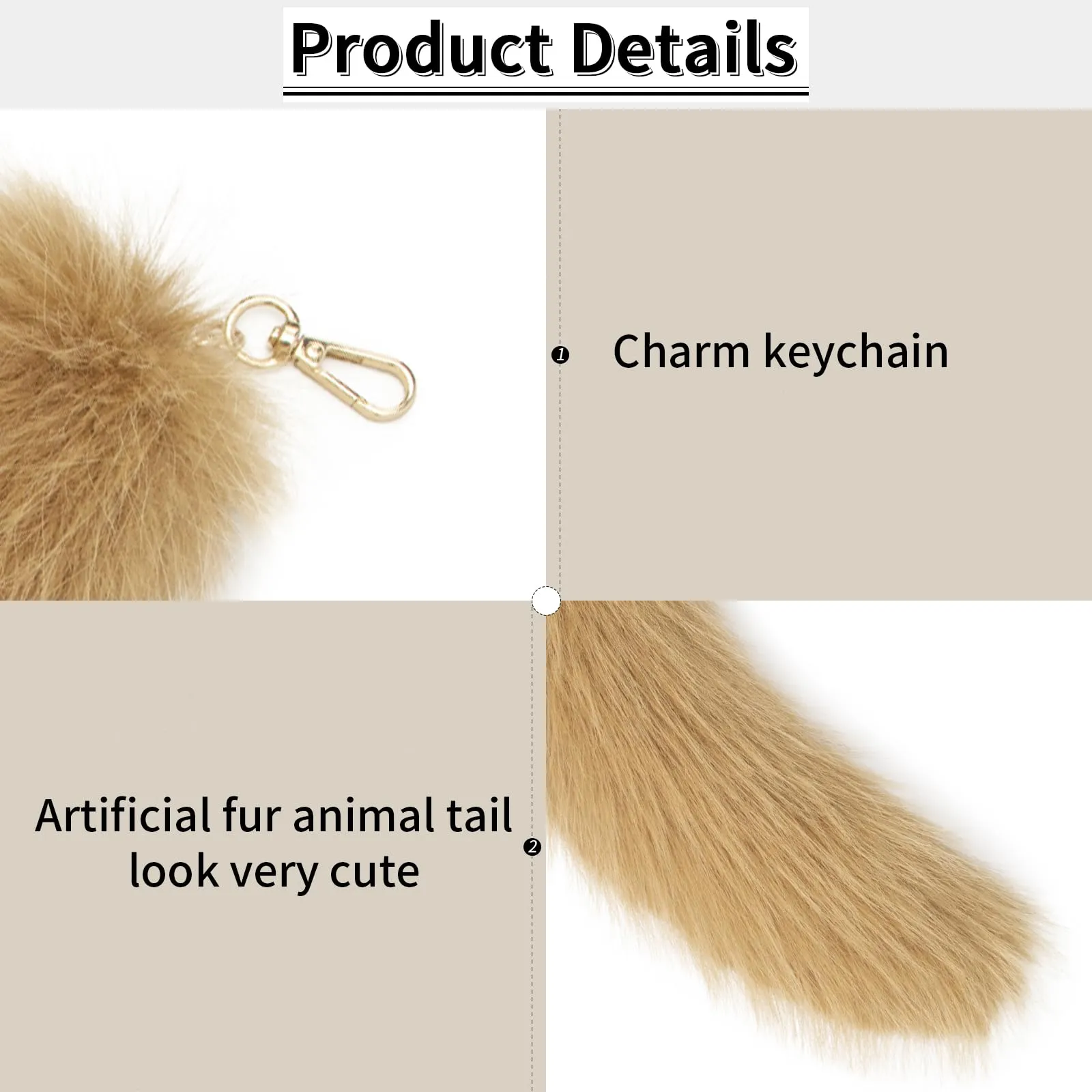hbbhml Coda di gatto in pelliccia sintetica per costumi di Halloween, Tuose, One Size - immagine 5