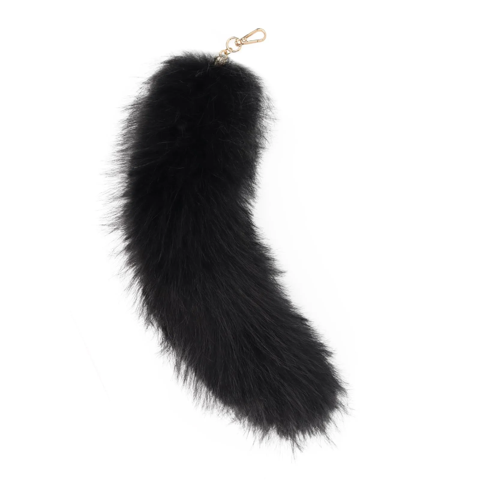 hbbhml Coda di gatto in pelliccia sintetica per costumi di Halloween, nero, One Size - immagine 1