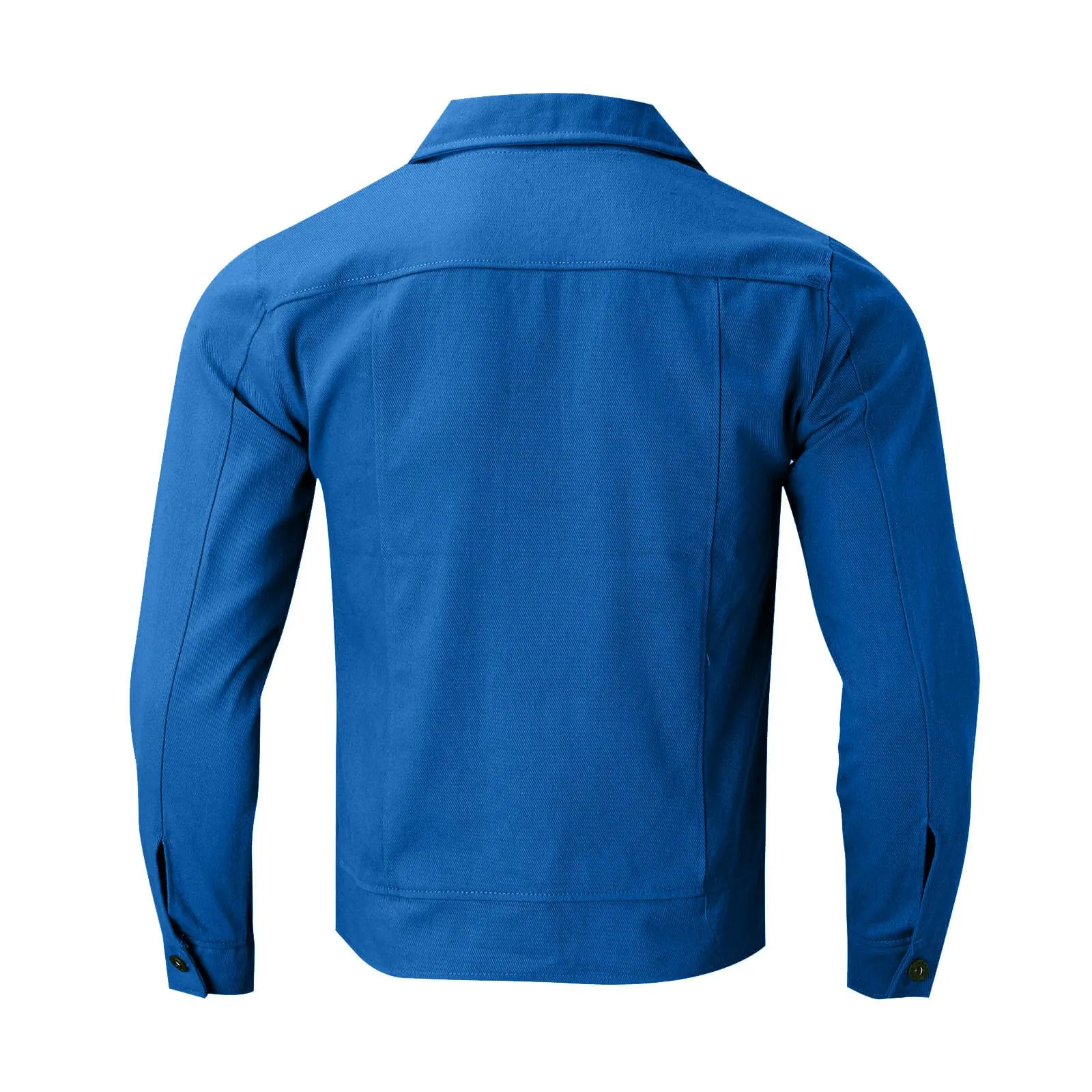 Duohropke Camicia da uomo in jeans, a maniche lunghe, con tasche, in denim sfilacciato, vestibilità slim, top in jeans, camicia da uomo, camicia di jeans, camicia da uomo regolare, a maniche lunghe - immagine 4