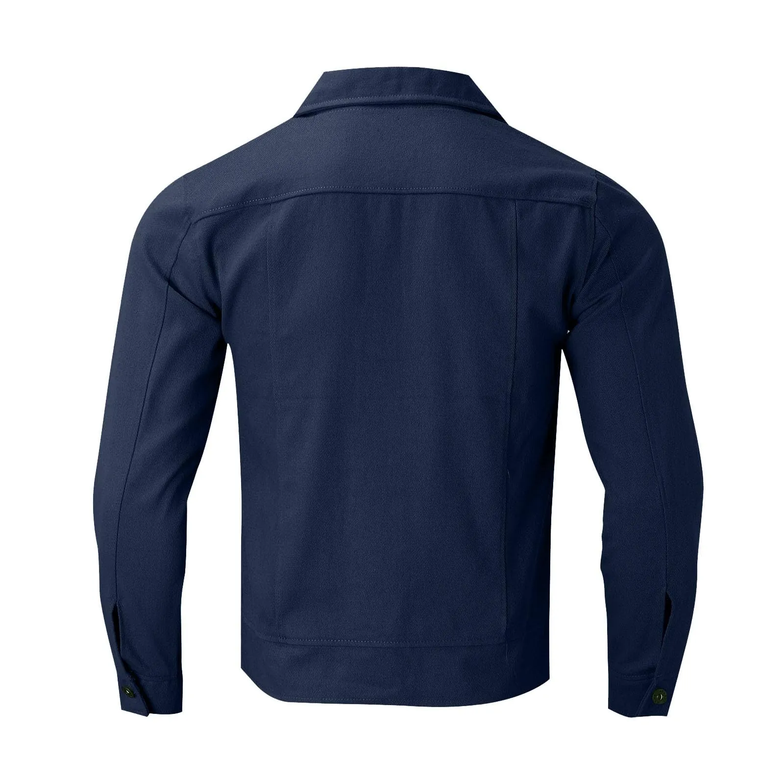 Duohropke Camicia da Uomo in Denim, a Maniche Lunghe, con Tasche, Stile Sfrangiato, Slim Fit, Denim Top, Camicia di Jeans, Camicetta da Uomo, Regular Fit, Bu2, L - immagine 4