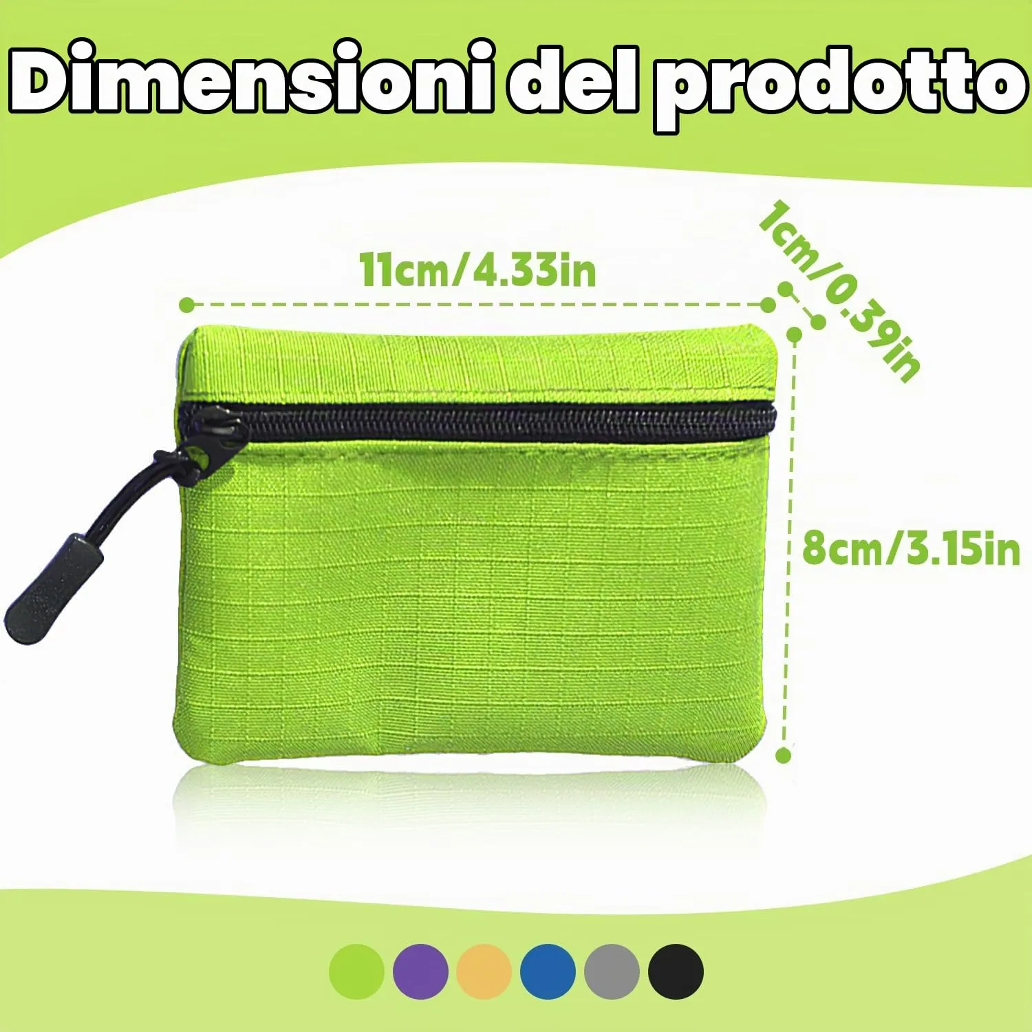 2 Pezzi Portamonete Con Cerniera Oxford Tessuto - Piccolo Mini Portatile per Donna Uomo Bambina Ragazzi (Viola+Verde) - immagine 2