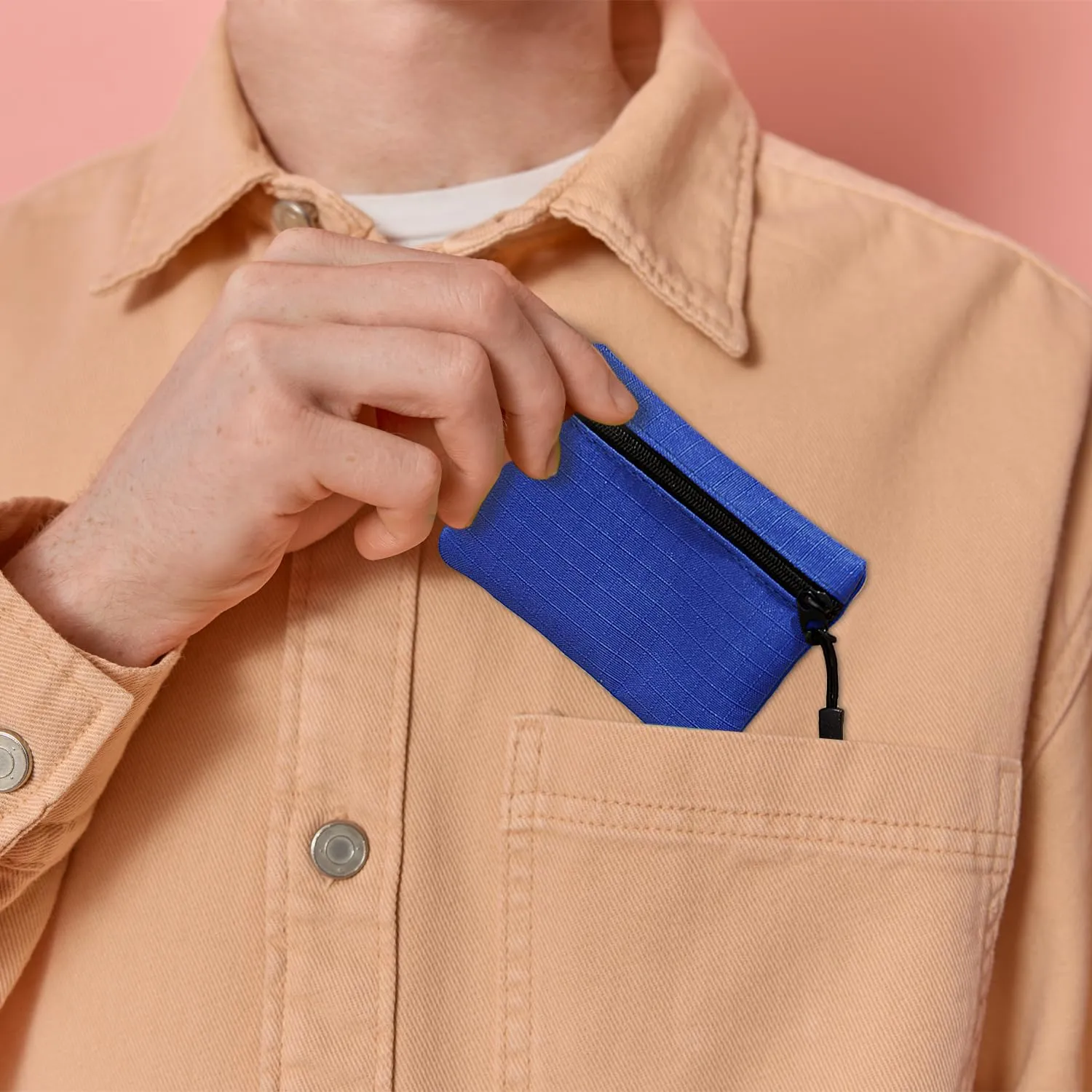 SUBTAVIK 2 Pezzi Portamonete con Cerniera Oxford Tessuto Piccolo per Donna Uomo Bambina Ragazzi - Mini Portatile (Giallo+Blu) - immagine 7