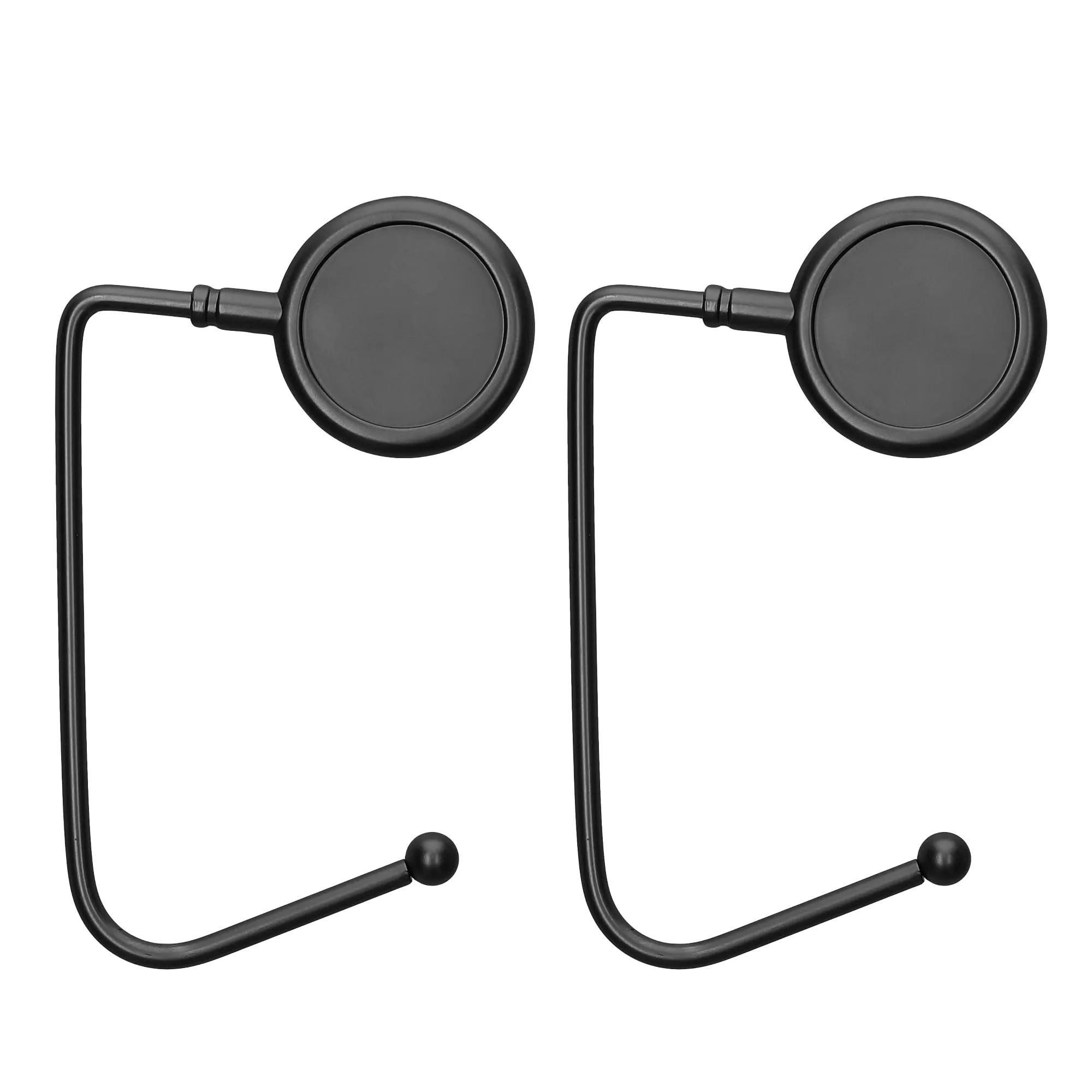 kwmobile 2x Gancio Borsa da Tavolo - Appendi Borsa in Alluminio Antiscivolo Antigraffio - Set Appendiborsa per Tavoli e Scrivanie max. 3kg - nero matt - immagine 5