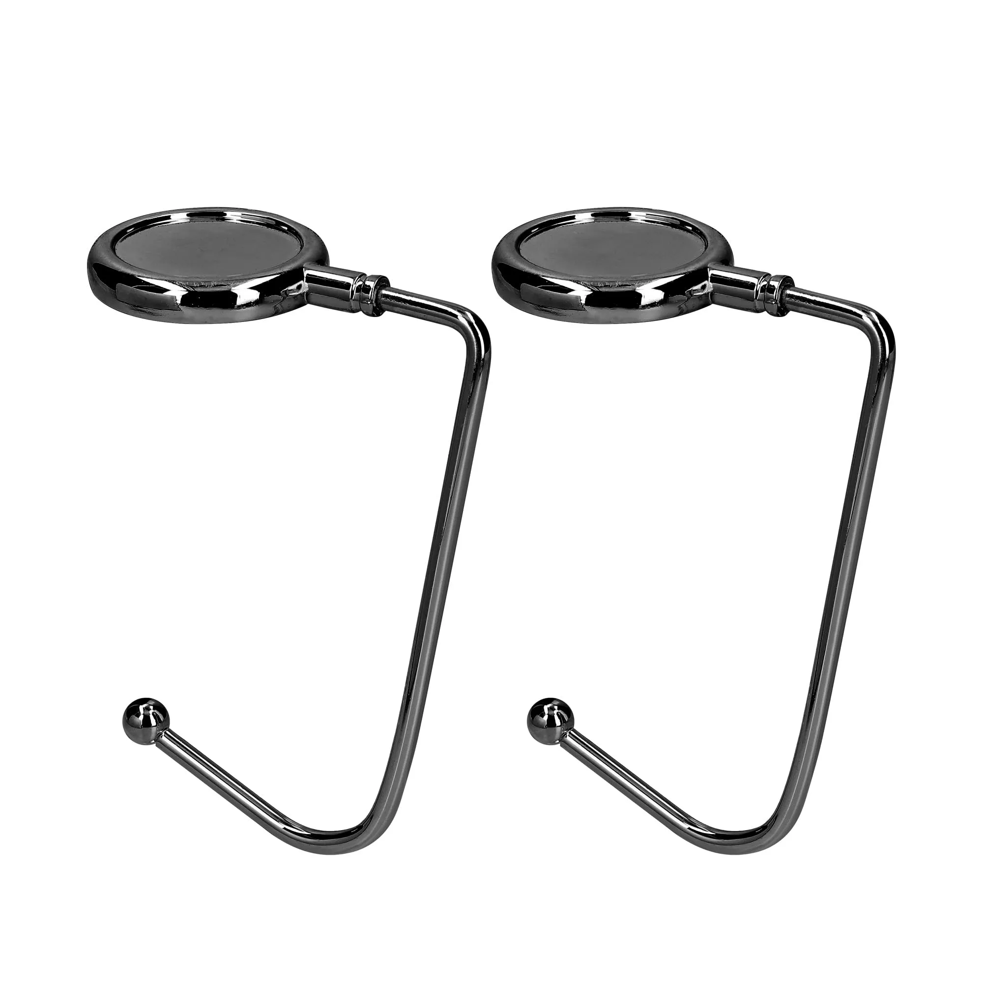 kwmobile 2x Gancio Borsa da Tavolo - Appendi Borsa in Alluminio Antiscivolo Antigraffio - Set Appendiborsa per Tavoli e Scrivanie max. 3kg - ardesia scuro - immagine 1
