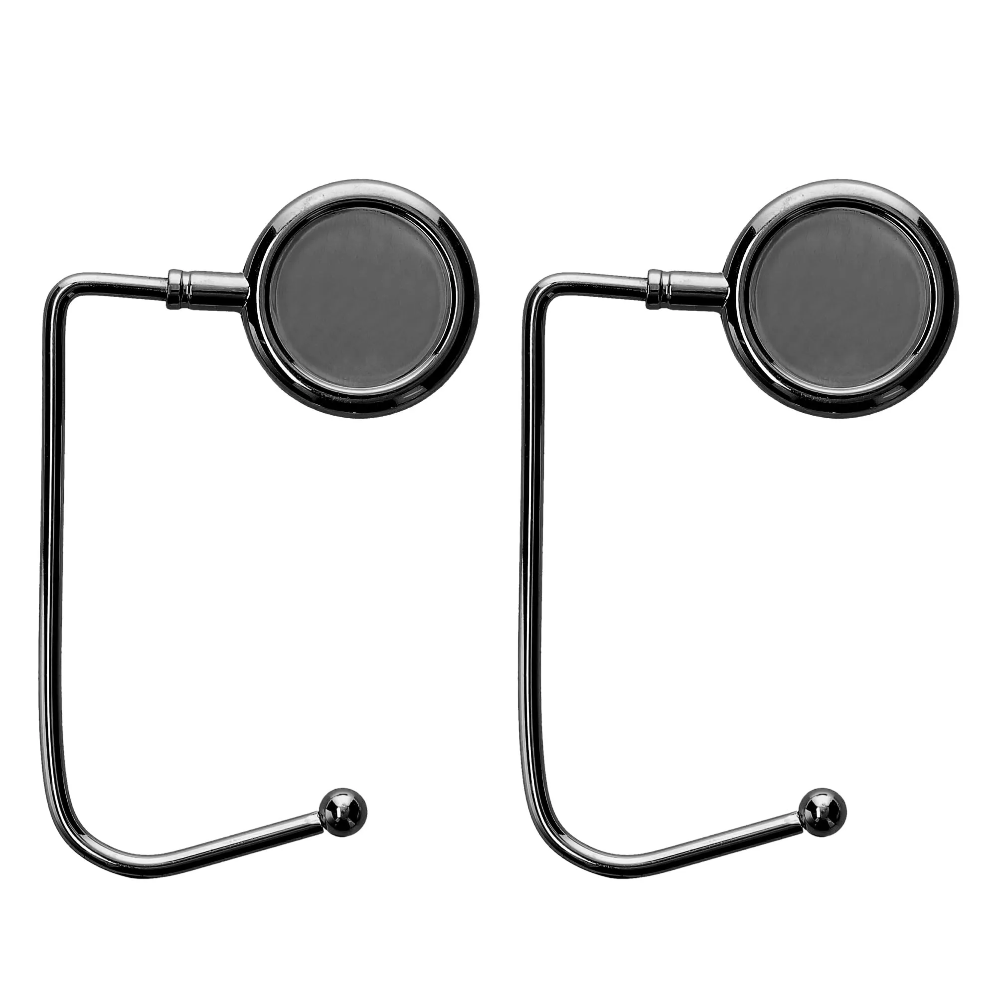 kwmobile 2x Gancio Borsa da Tavolo - Appendi Borsa in Alluminio Antiscivolo Antigraffio - Set Appendiborsa per Tavoli e Scrivanie max. 3kg - ardesia scuro - immagine 5