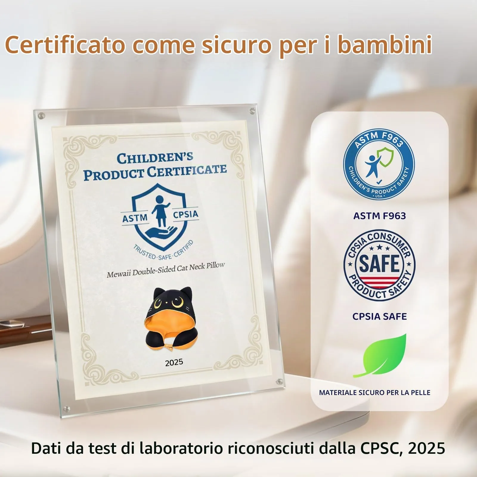 Mewaii Cuscino da Viaggio con Cappuccio, Cuscino da Collo a Forma di Gatto Carino per Adolescenti e Adulti Cuscino per Nuca, Memory Foam per Poggiatesta di Volo, Cuscino da Viaggio - immagine 2