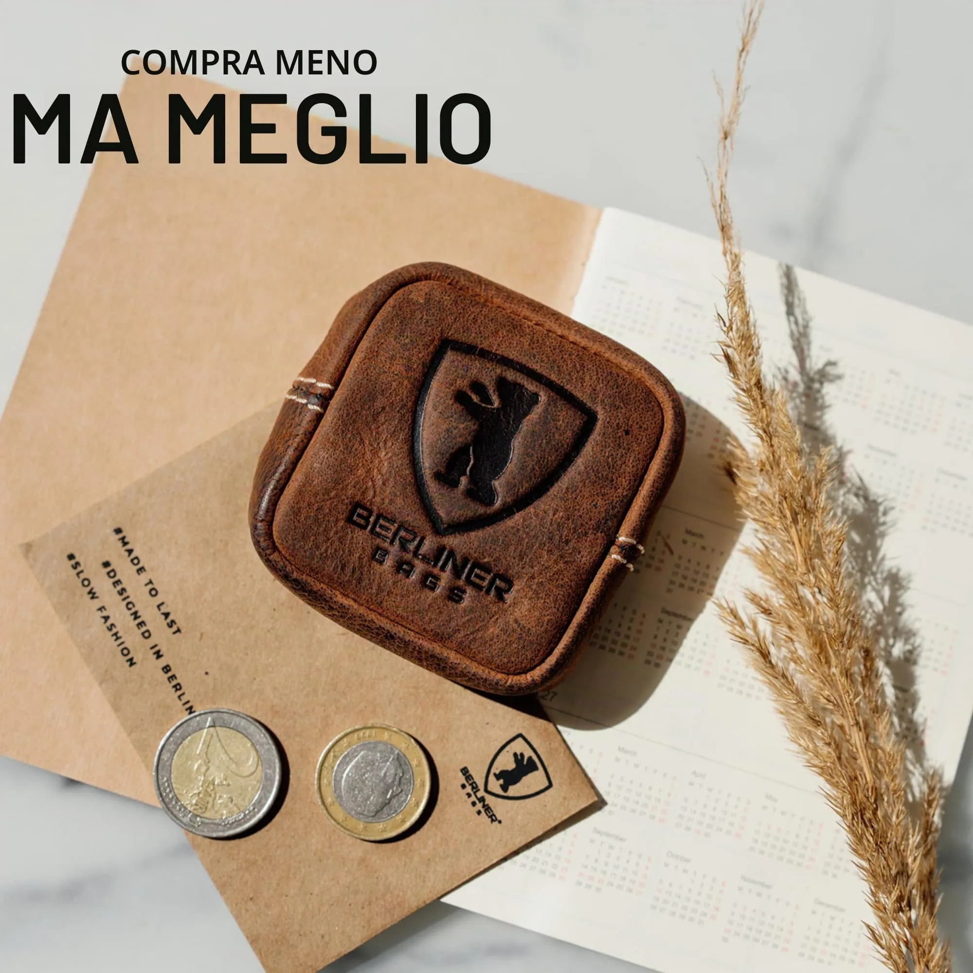 Berliner Bags Portamonete Lena Mini con Chiusura a Bottone in Vera Pelle - immagine 8