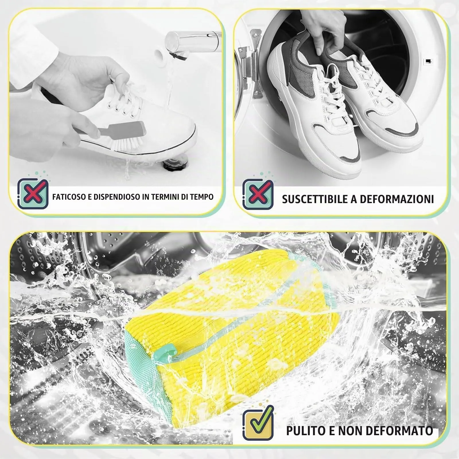 2 Pezzi di Sacchetti per Lavaggio Scarpe, Sacchetti per Lavatrice per Scarpe - immagine 6