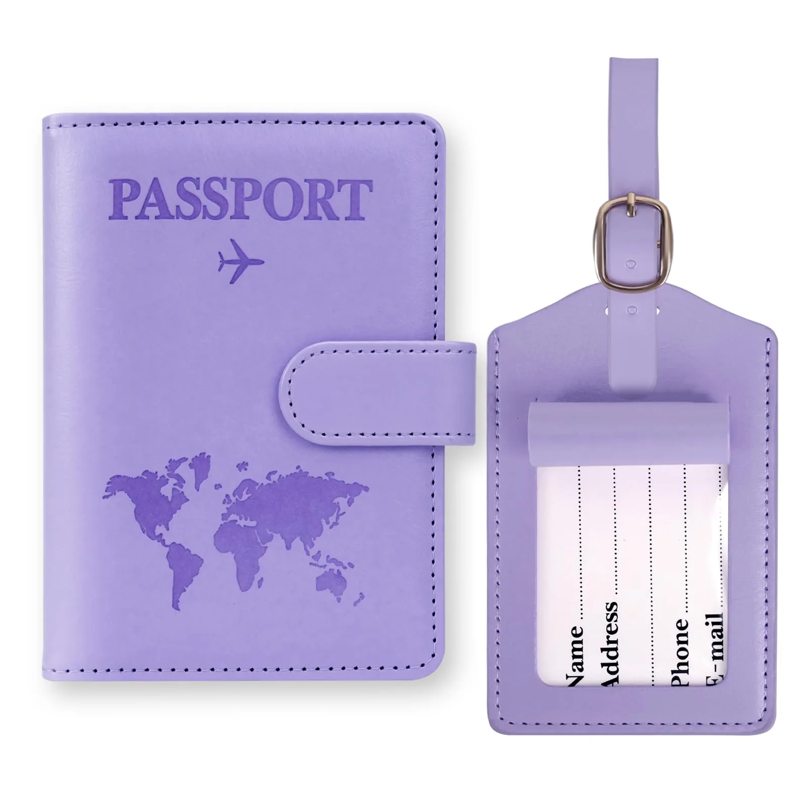 GADITIEK Porta Passaporto e Etichetta Valigia Aereo, Pelle Pu Custodia Passaporto Cover con Blocco Rfid, Portapassassaporto per Portapassaporto Carte Di Credito, D'Identità e Documenti Di Viaggio - immagine 1