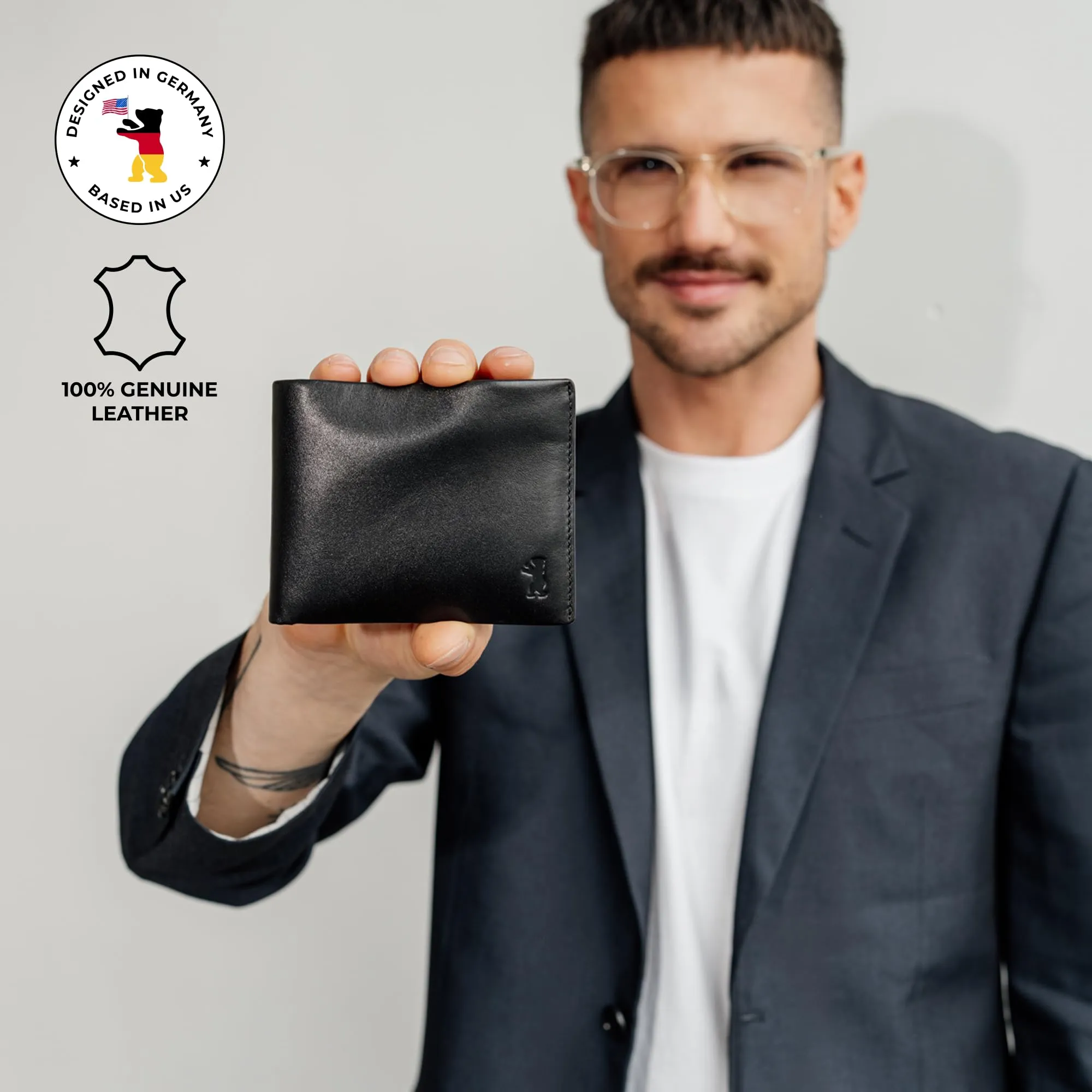 Berliner Bags Portafoglio Uomo con Portamonete e Porta Carte in Pelle RFID - immagine 3