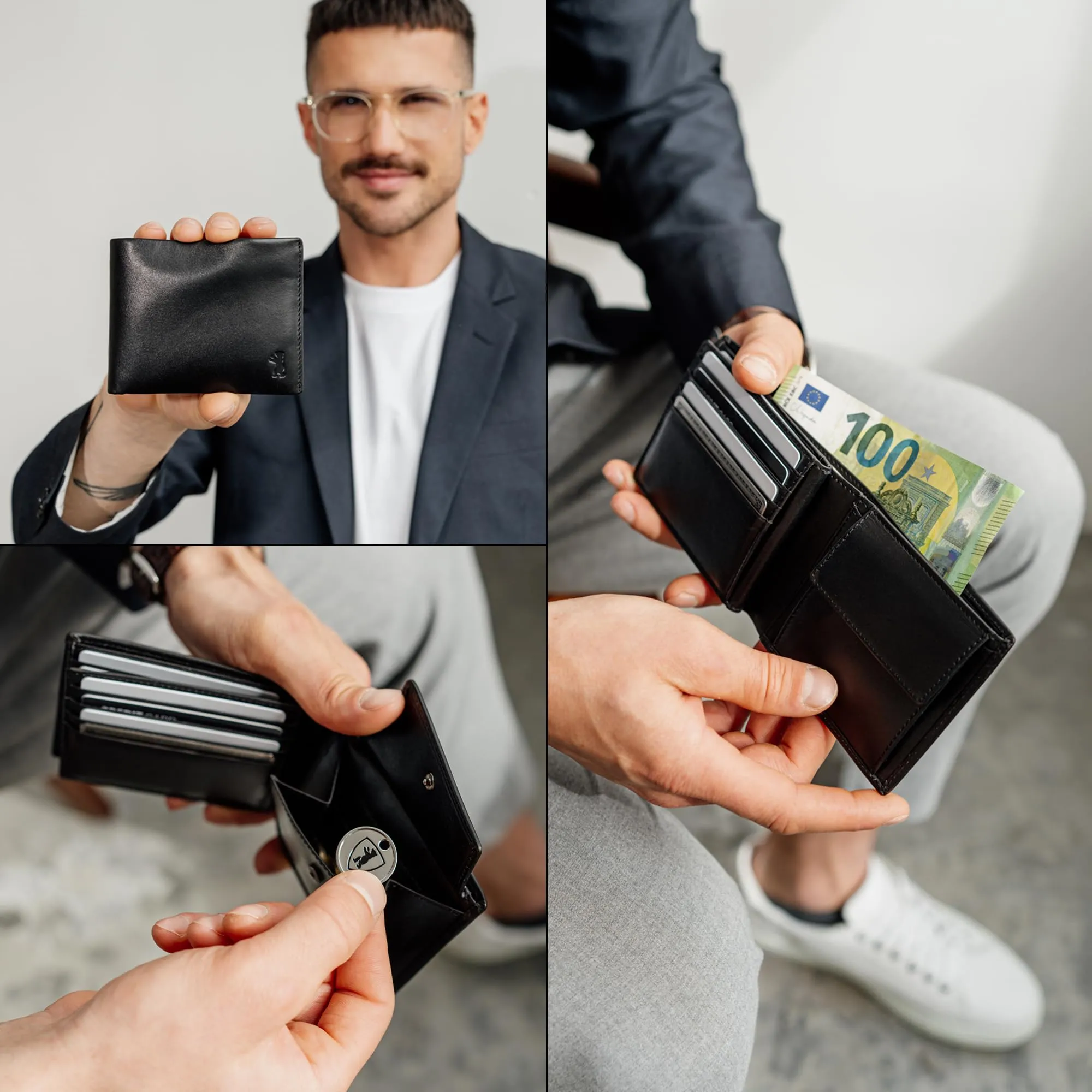 Berliner Bags Portafoglio Uomo con Portamonete e Porta Carte in Pelle RFID - immagine 6
