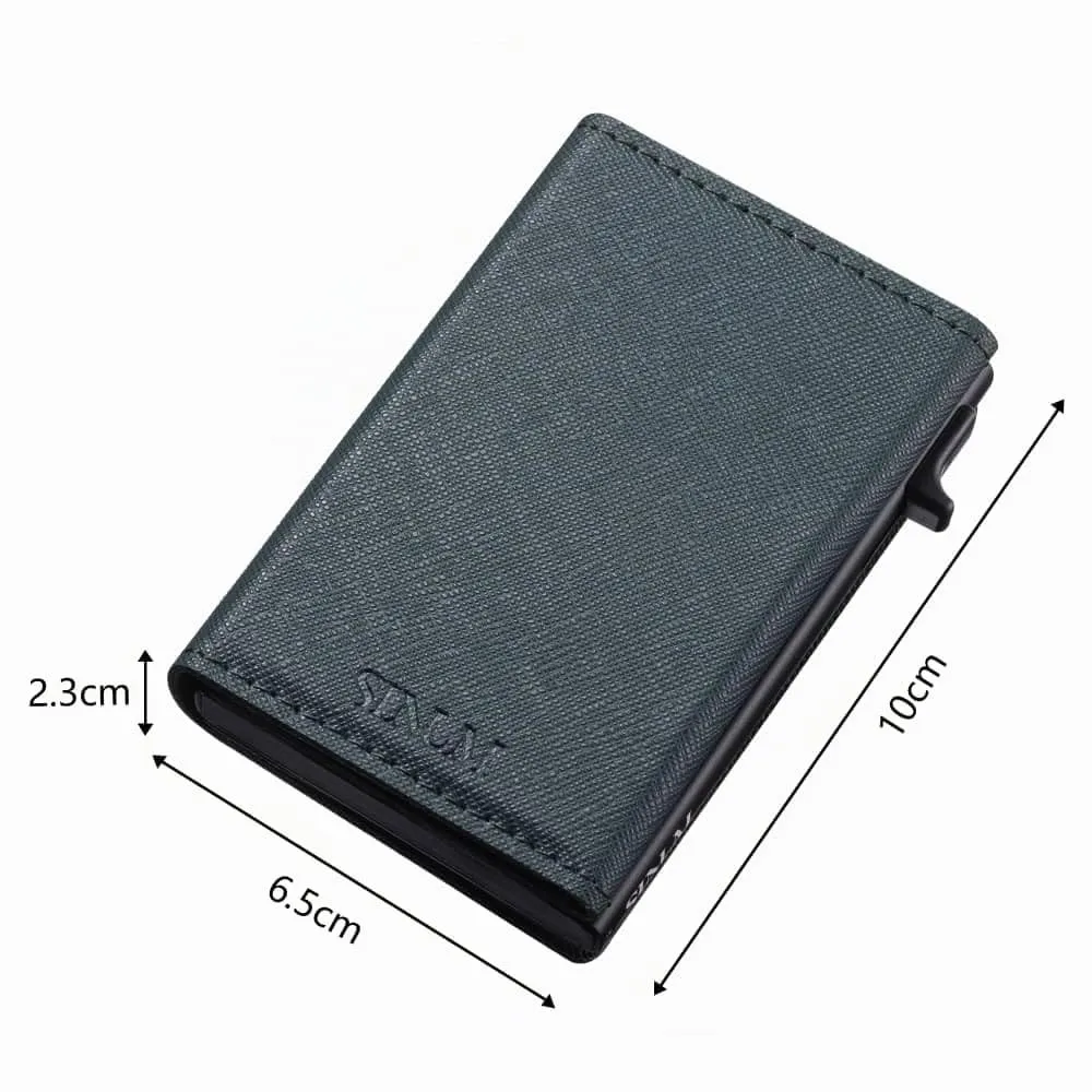 SINUM Portafoglio Saffiano - Chiusura Magnetica - Porta Carte Di Credito con Portamonete - Protezione RFID Anticlonazione - Brand Italiano (Saffiano, Verde) - immagine 6