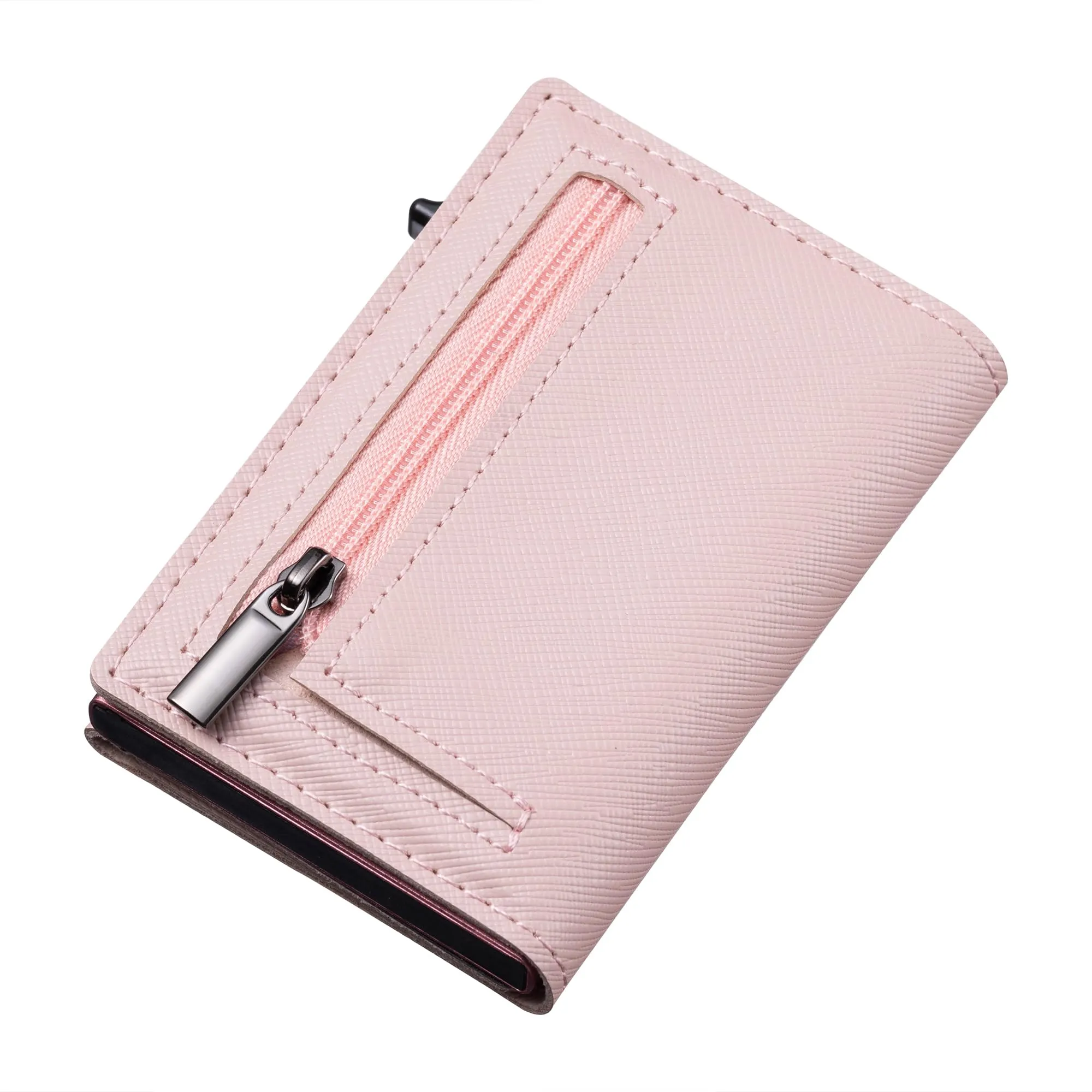 SINUM Portafoglio Saffiano - Chiusura Magnetica - Porta Carte Di Credito con Portamonete - Protezione RFID Anticlonazione - Brand Italiano (Saffiano, Rosa) - immagine 7
