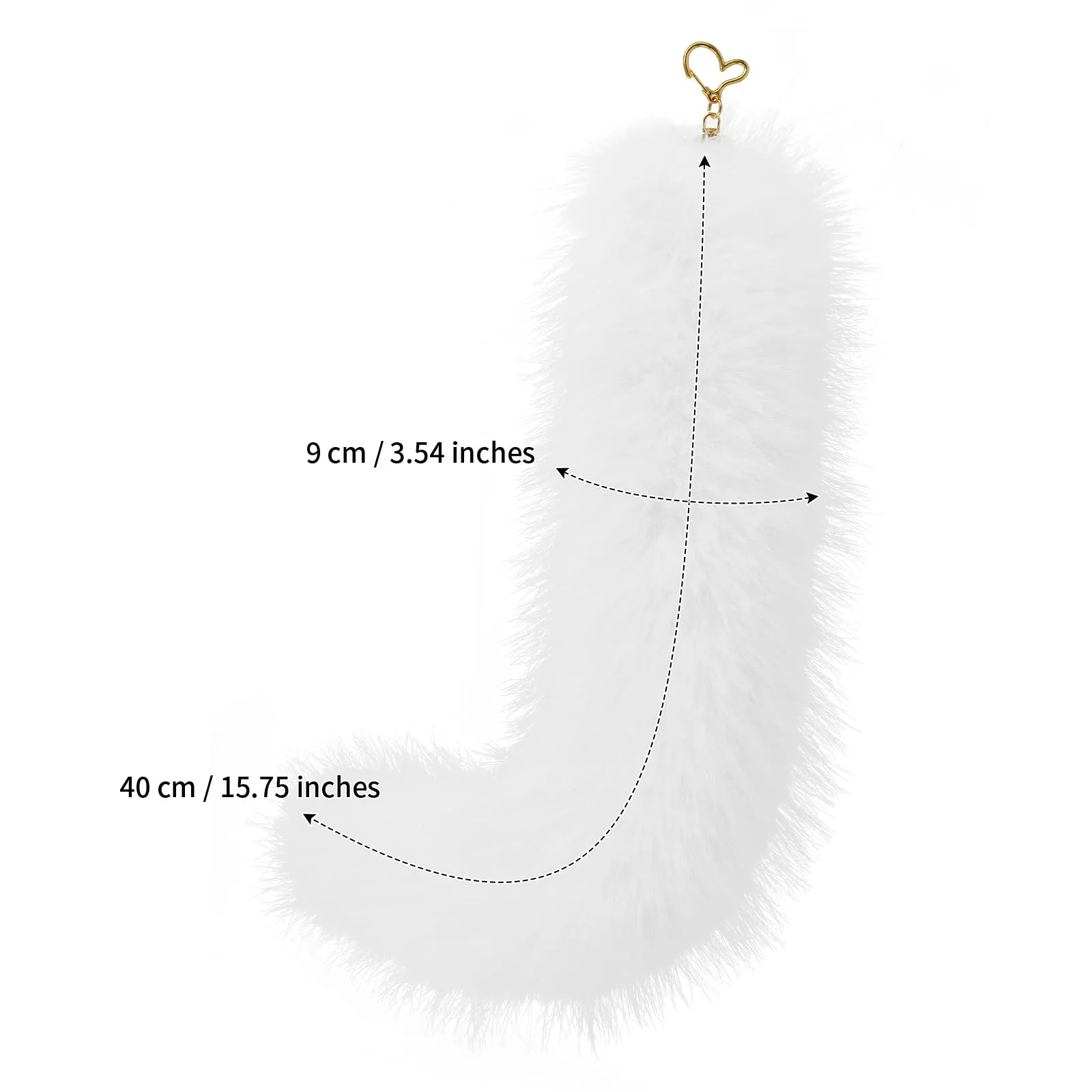 hbbhml Coda di gatto in pelliccia sintetica per costumi di Halloween, bianco01, One Size - immagine 3