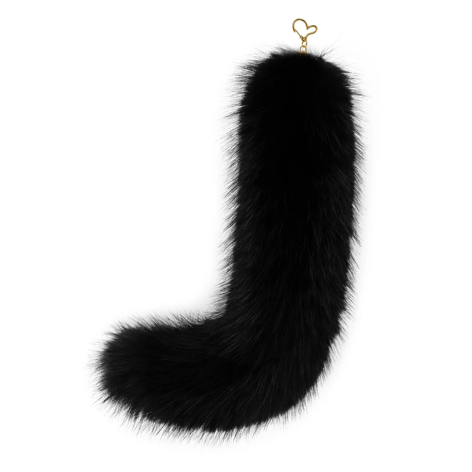 hbbhml Coda di gatto pelosa in finta pelliccia, con coda di gatto, volpe, Therian, portachiavi, code per costumi di Halloween, accessori cosplay, Blu e bianco., One Size - immagine 4