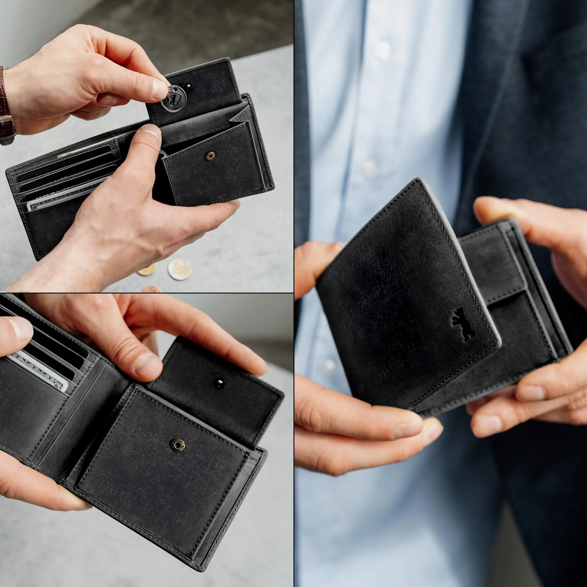 Berliner Bags Portafoglio Uomo con Portamonete e Porta Carte in Pelle RFID - immagine 5