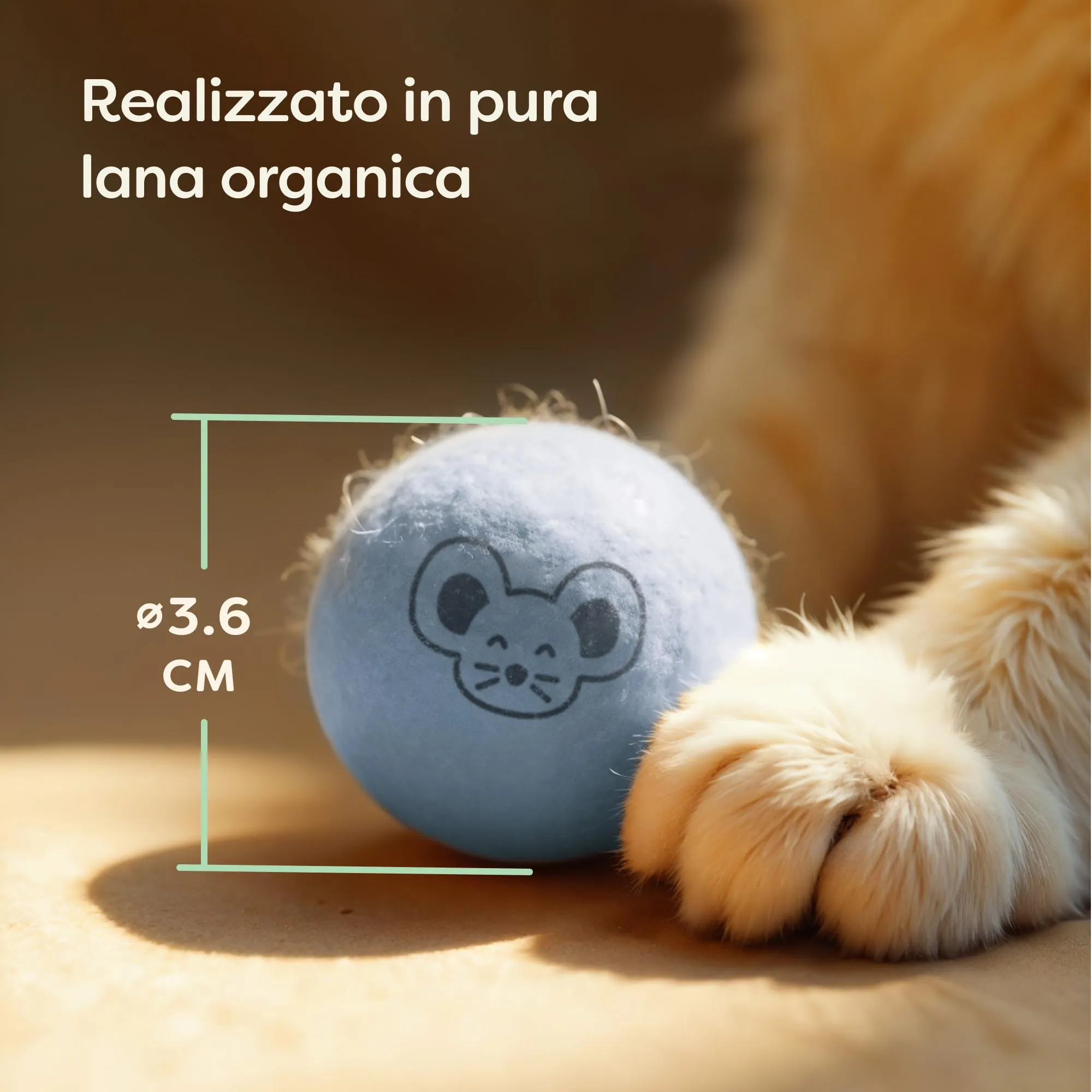 Knupis 6 Palline di per Gatti e Gattini con Sacchetto – Gioco Silenzioso in 100% Lana – Giocattolo Robusto e Durevole – Palline Ben Visibili per Gatti e Kitten - immagine 6
