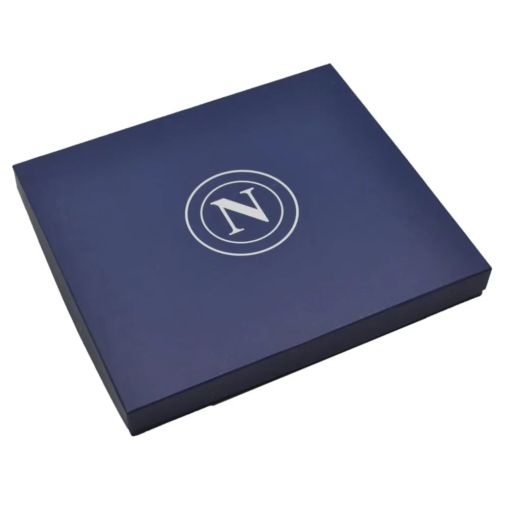 Enzo Castellano SSC NAPOLI Parure Portafoglio Slim e Portachiavi 100% Pelle 123445 - immagine 3