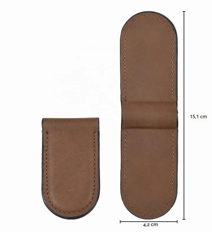 ONE SHOP di Bracalente Piero uomo fermaslodi portafoglio ecopelle soldi clip banconote donna calamita banconote magnetico fermasoldi portamonete accessori portafogli Ovale (Marrone) - immagine 2