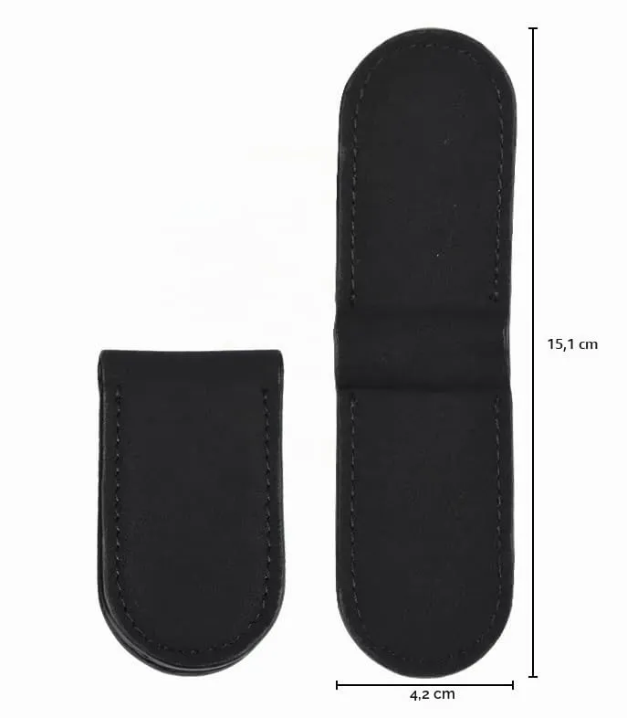 ONE SHOP di Bracalente Piero uomo fermaslodi portafoglio ecopelle soldi clip banconote donna calamita banconote magnetico fermasoldi portamonete accessori portafogli Ovale (Nero) - immagine 2