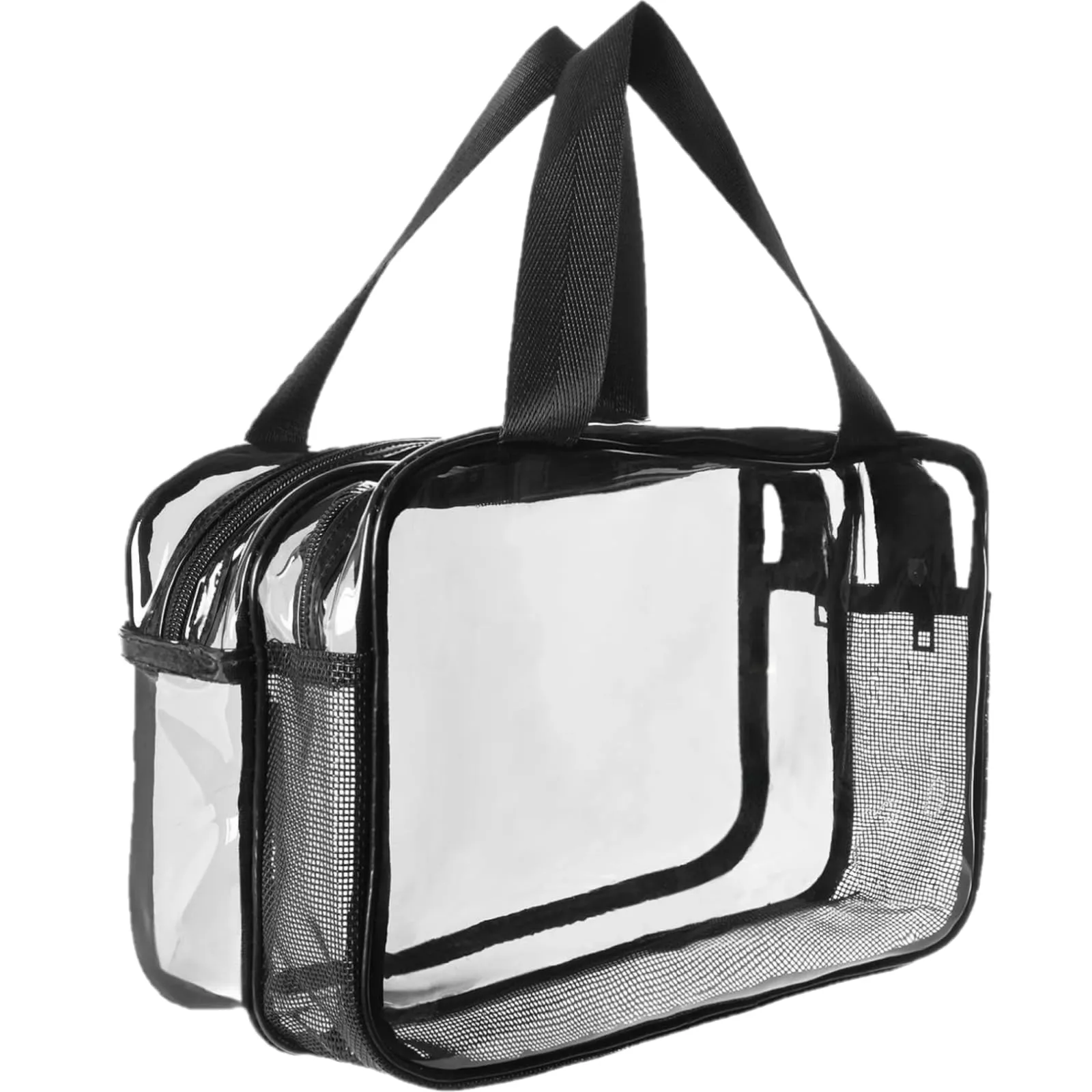 Aucuu Borse Da Toilette Trasparente, Beauty Case Trasparente, PVC Trousse da Viaggio, Borsa Cosmetici con separazione tra asciutto e bagnato, Cosmetici Trucco Portatile per Piscina, Viaggio - immagine 1