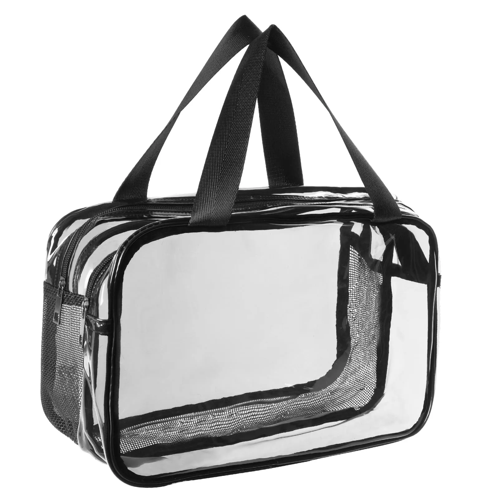 Aucuu Borse Da Toilette Trasparente, Beauty Case Trasparente, PVC Trousse da Viaggio, Borsa Cosmetici con separazione tra asciutto e bagnato, Cosmetici Trucco Portatile per Piscina, Viaggio - immagine 9