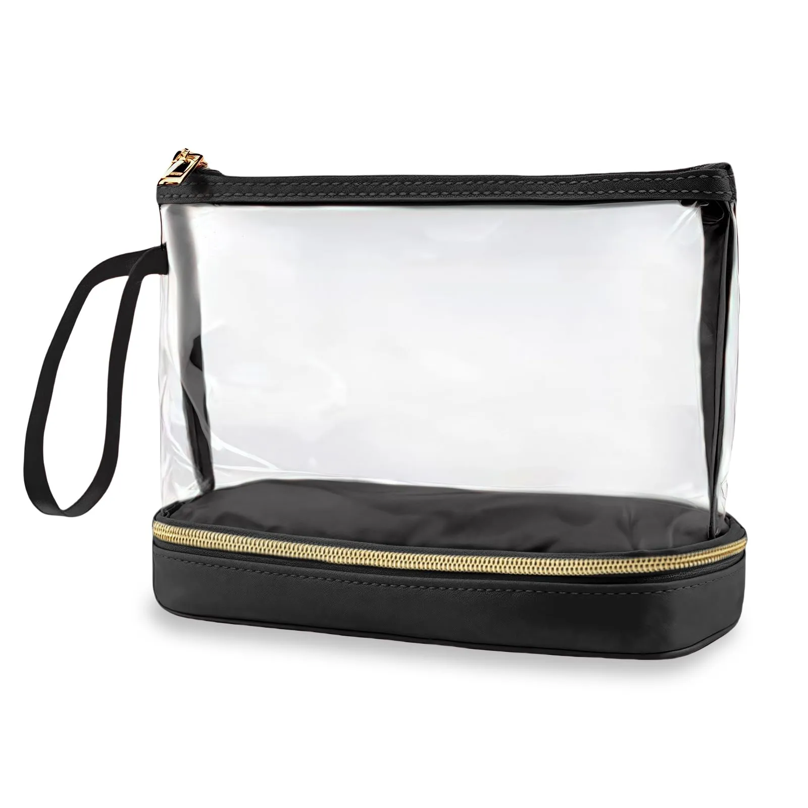 Aucuu Beauty Case, Pochette Trucchi Trasparente, Borse da Toilette Impermeabile in PVC, Toiletry Make Up Bag, Organizer da Viaggio di trasparente, Cosmetici Organizer per Donne e Ragazze - immagine 1
