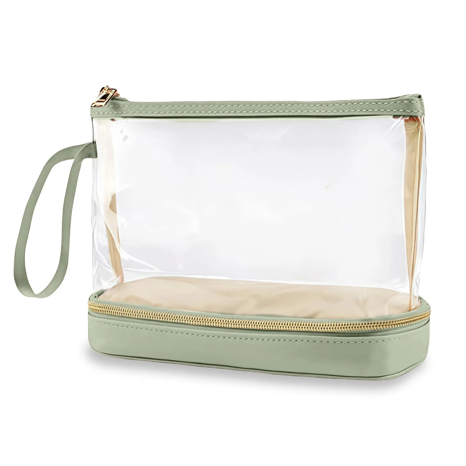Aucuu Beauty Case, Pochette Trucchi Trasparente, Borse da Toilette Impermeabile in PVC, Toiletry Make Up Bag, Organizer da Viaggio di trasparente, Cosmetici Organizer per Donne e Ragazze - immagine 1