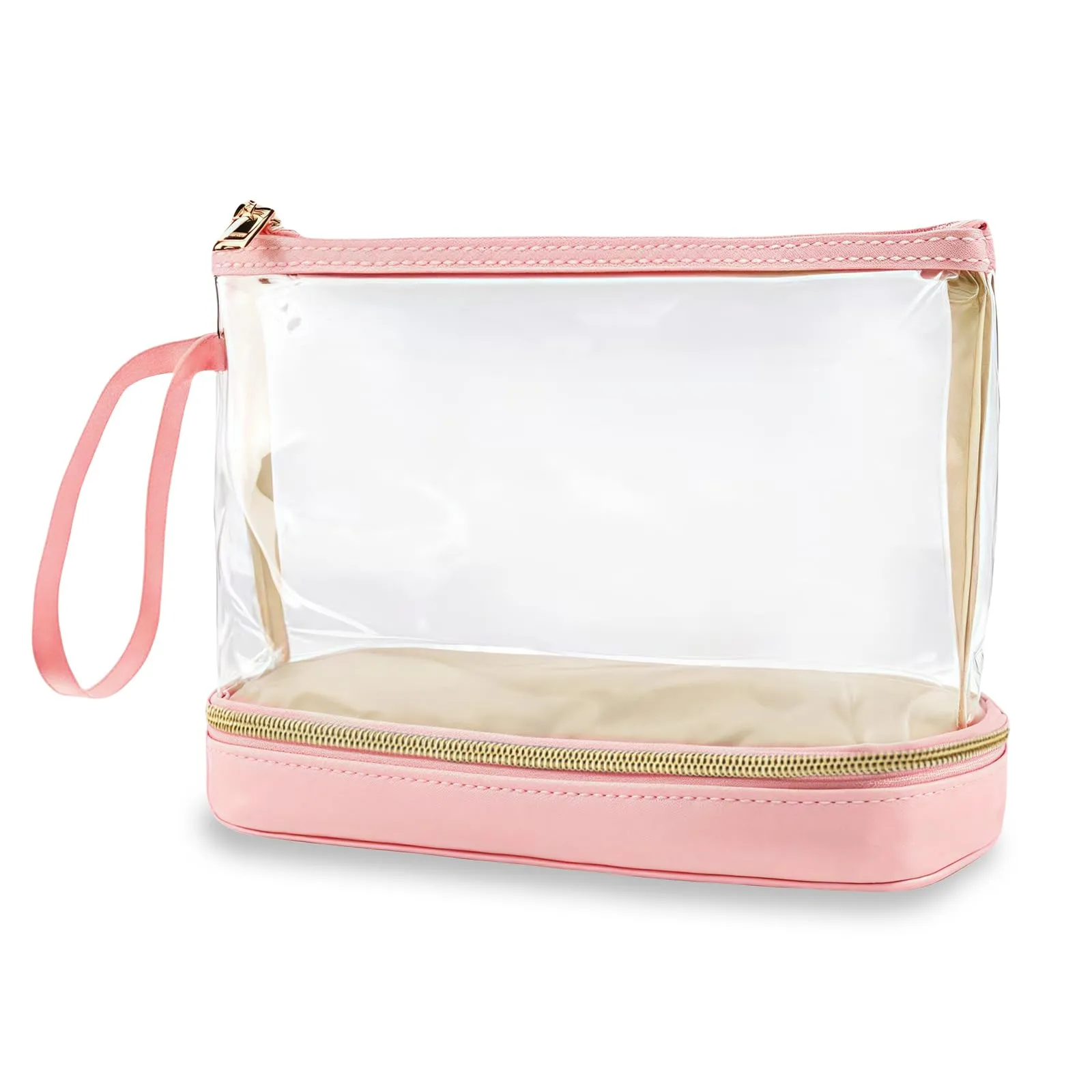 Aucuu Beauty Case, Pochette Trucchi Trasparente, Borse da Toilette Impermeabile in PVC, Toiletry Make Up Bag, Organizer da Viaggio di trasparente, Cosmetici Organizer per Donne e Ragazze - immagine 1
